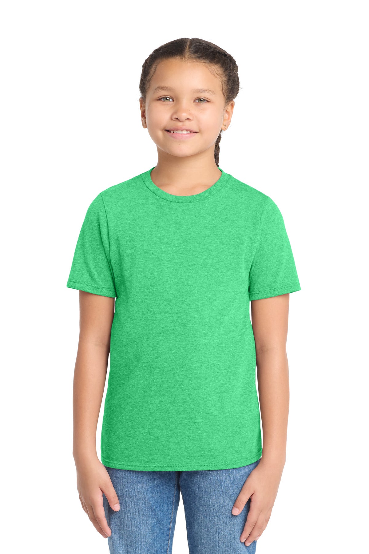 Custom Green Frost Youth Perfect Tri Tee DT130Y, personalized by SanCanDo Swag in Argyle, TX
