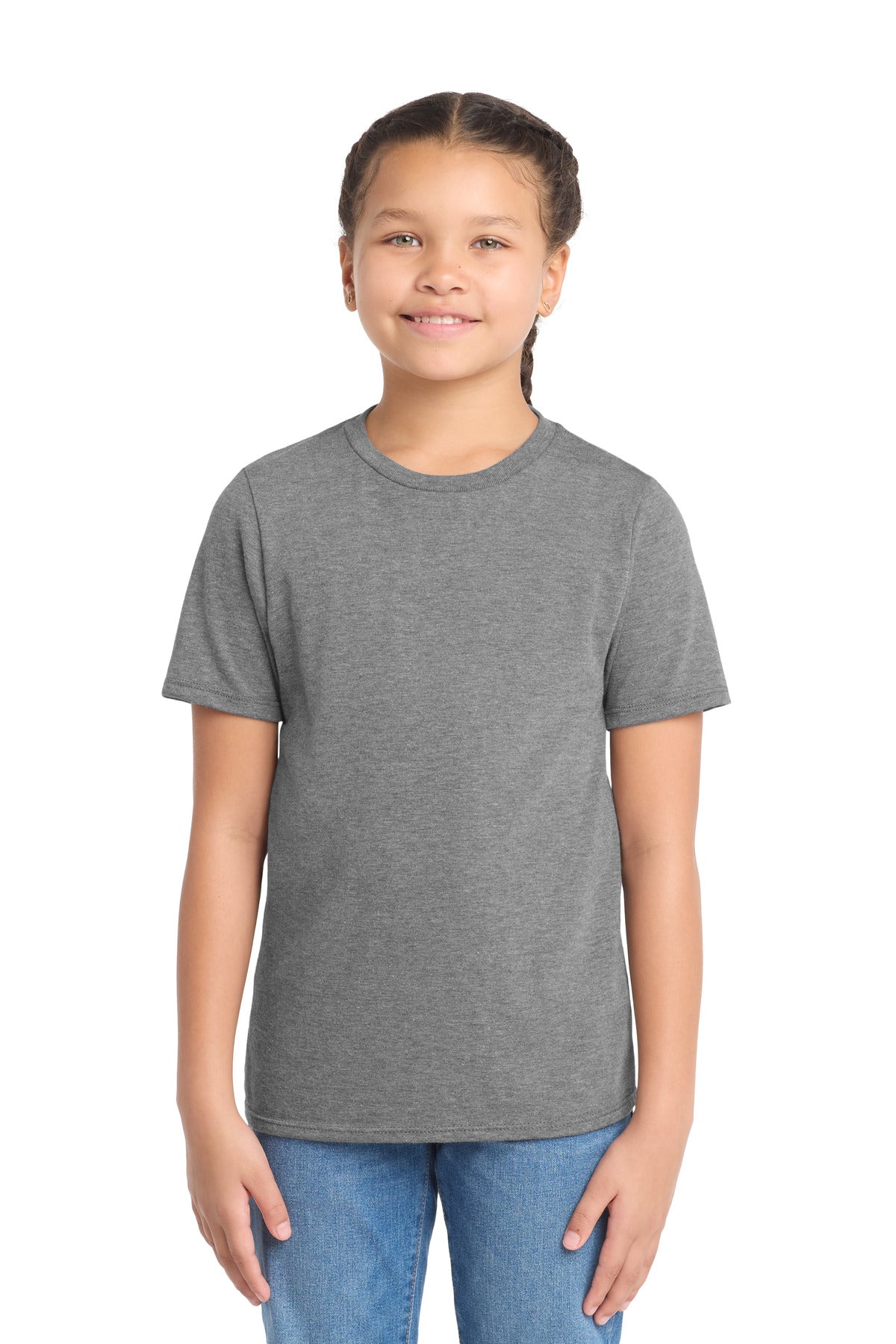 Custom Grey Frost Youth Perfect Tri Tee DT130Y, personalized by SanCanDo Swag in Argyle, TX