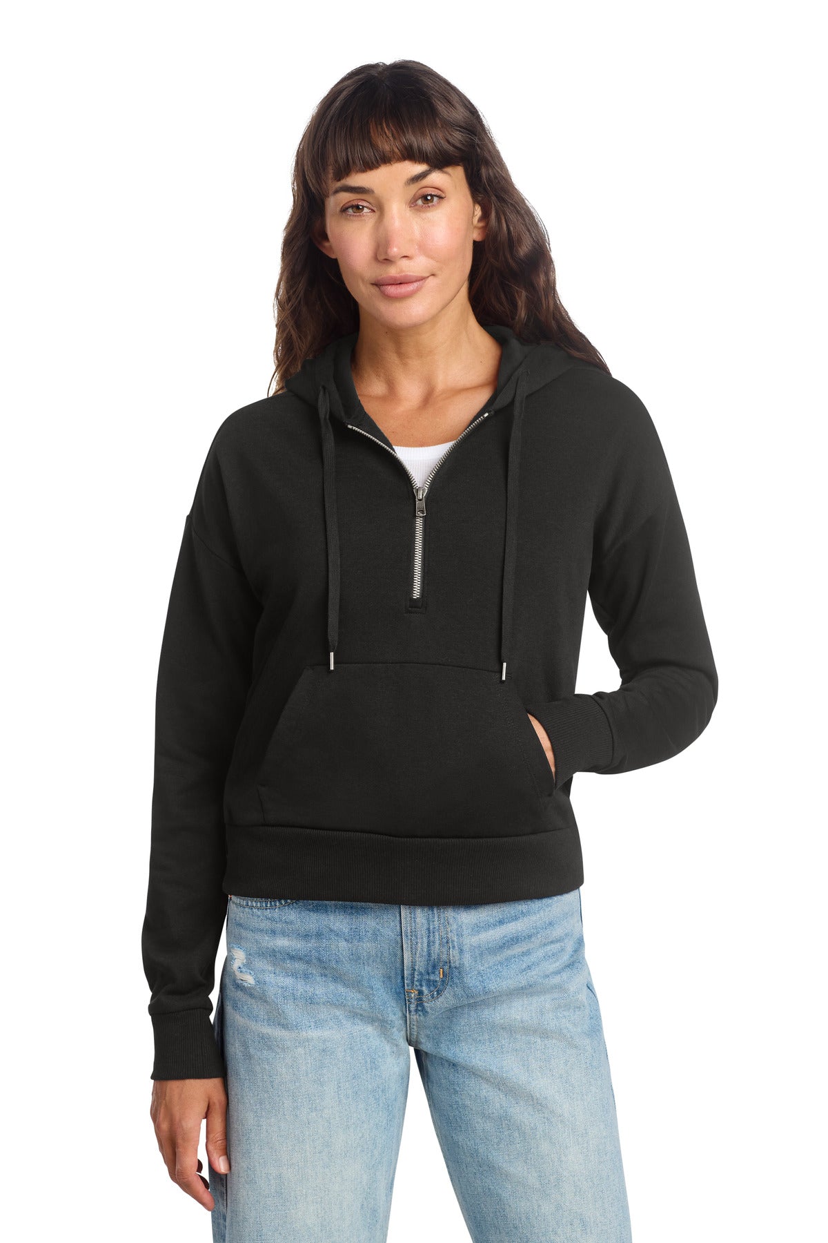 Custom Black Perfect Tri Fleece 1/2-Zip Pullover DT1311, personalized by SanCanDo Swag in Argyle, TX