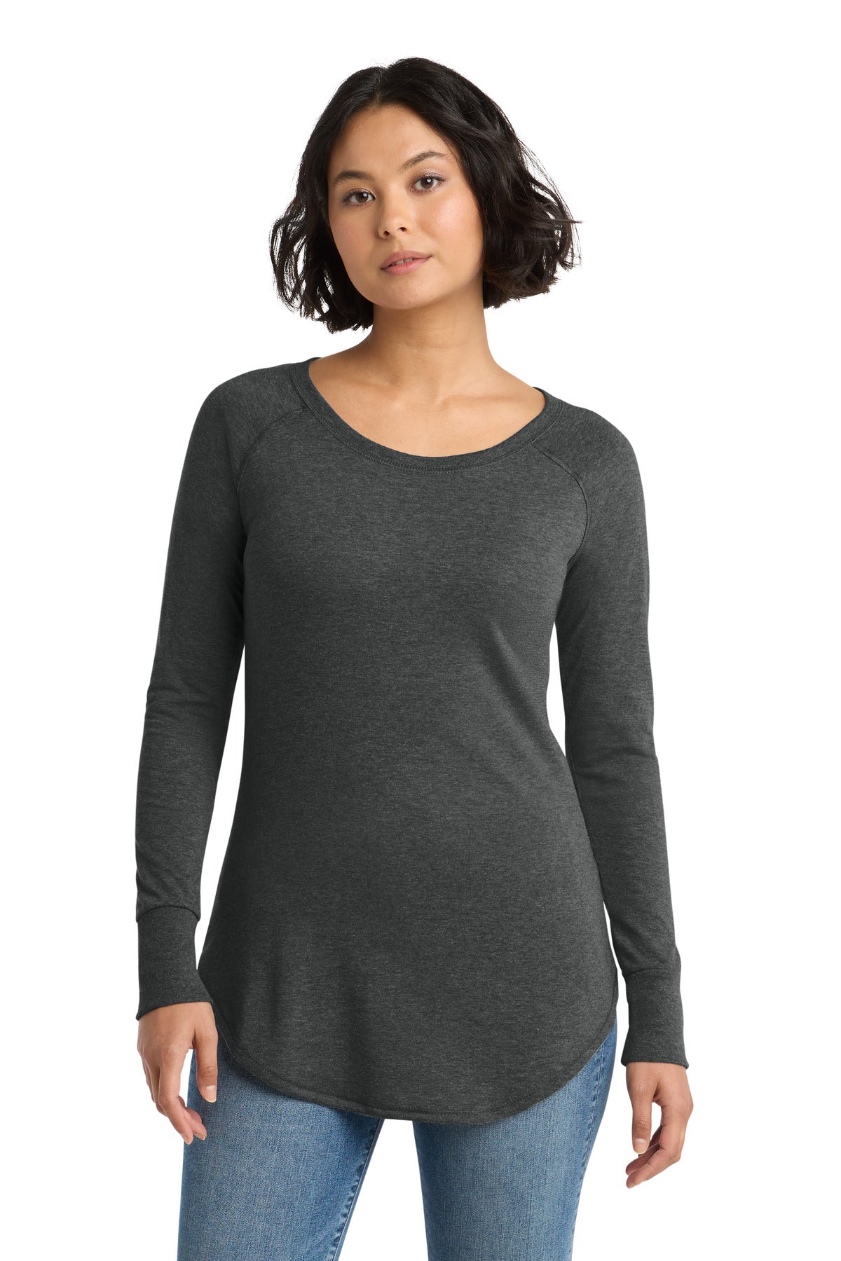 Custom Black Frost Perfect Tri Long Sleeve Tunic Tee DT132L, personalized by SanCanDo Swag in Argyle, TX