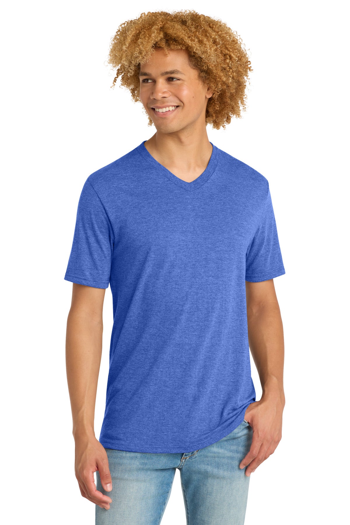 Custom Royal Frost Perfect Tri V-Neck Tee DT1350, personalized by SanCanDo Swag in Argyle, TX