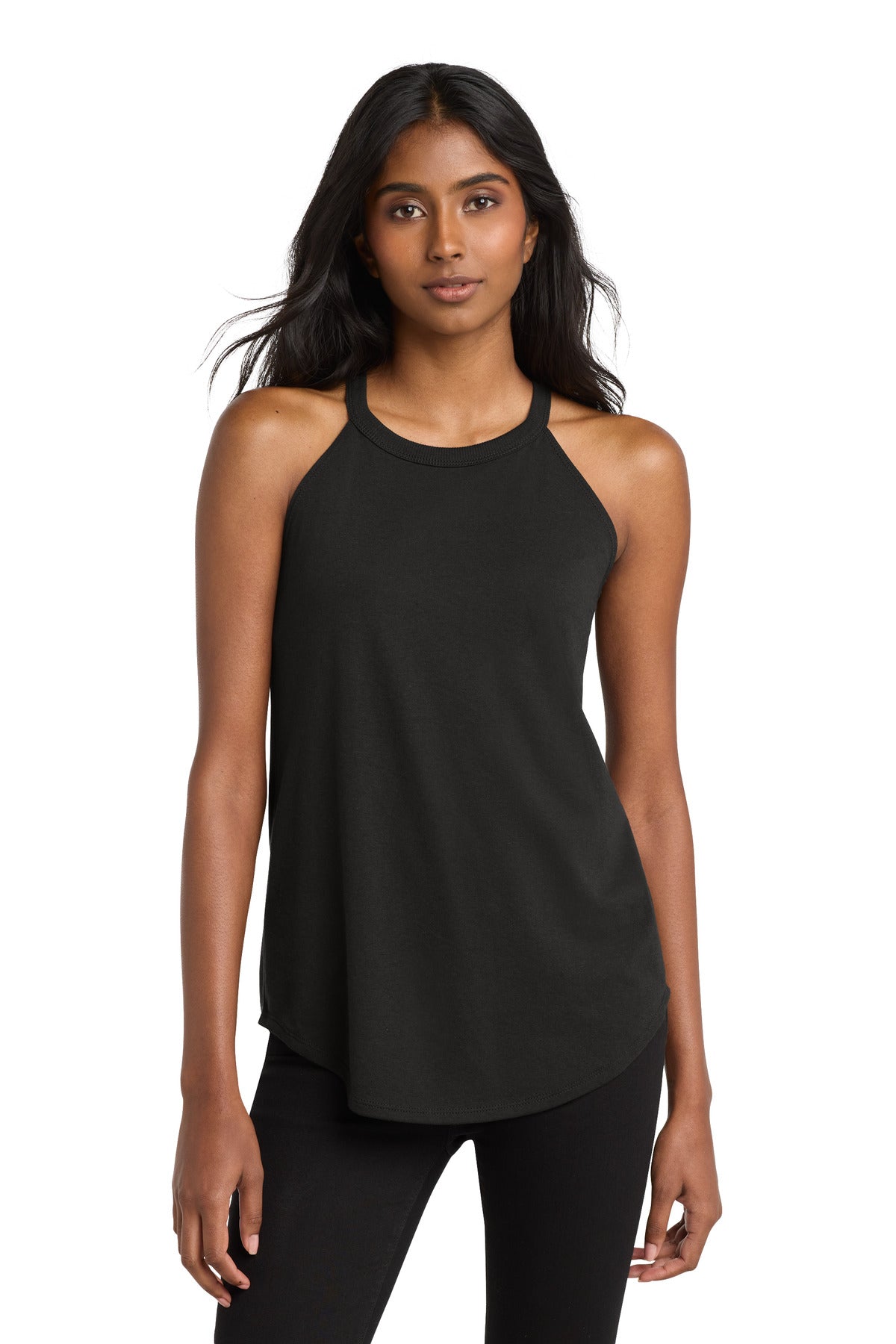Custom Black Women's Perfect Tri Rocker Tank DT137L, personalized by SanCanDo Swag in Argyle, TX