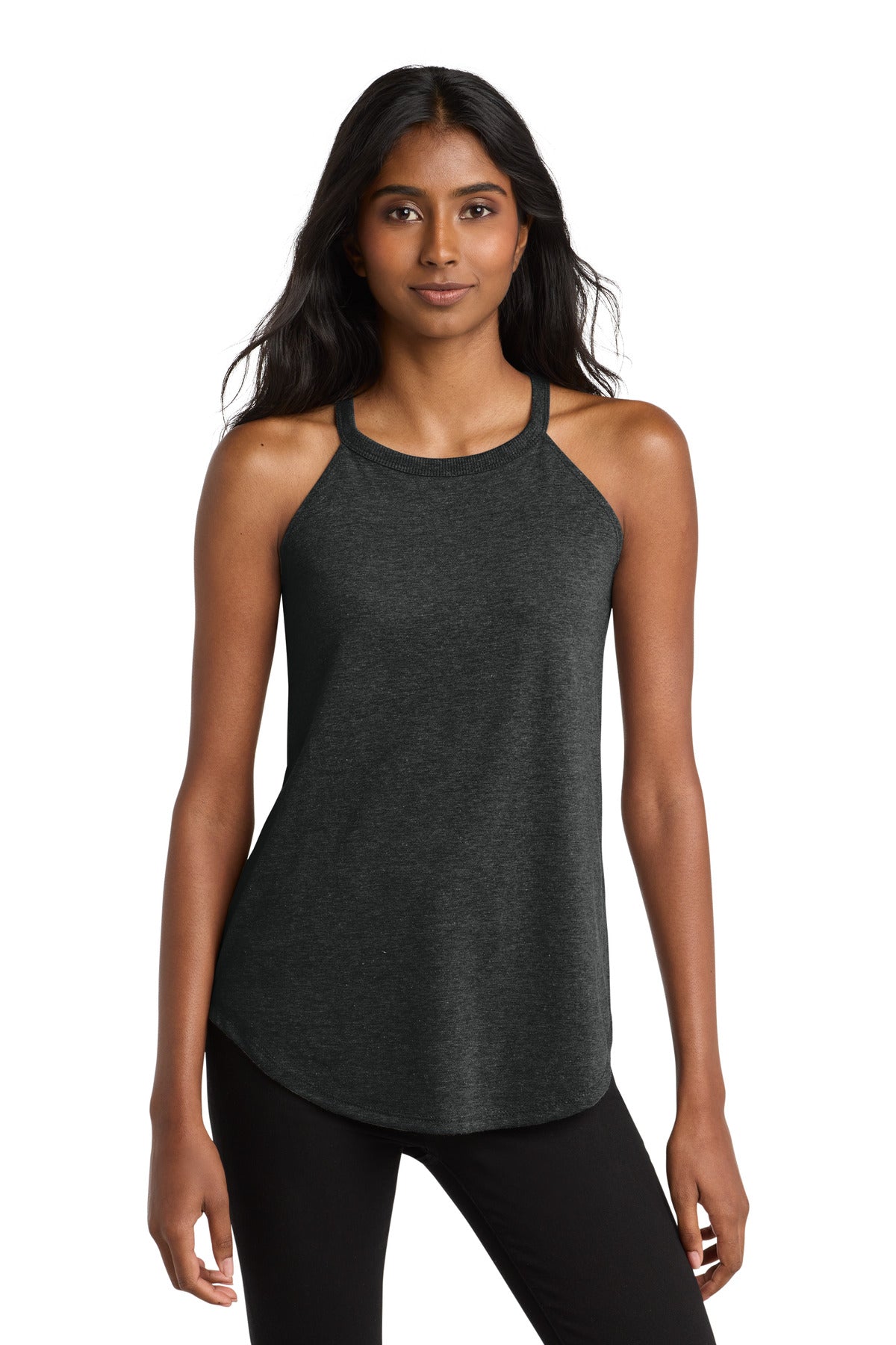Custom Black Frost Women's Perfect Tri Rocker Tank DT137L, personalized by SanCanDo Swag in Argyle, TX