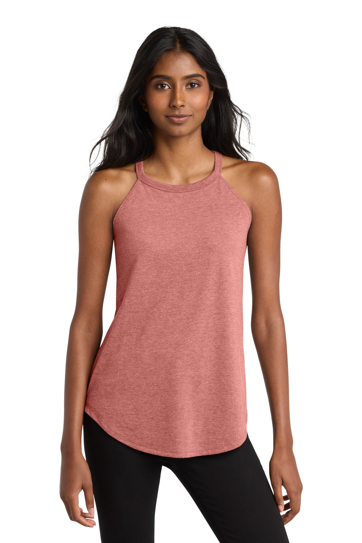 Custom Blush Frost Women's Perfect Tri Rocker Tank DT137L, personalized by SanCanDo Swag in Argyle, TX