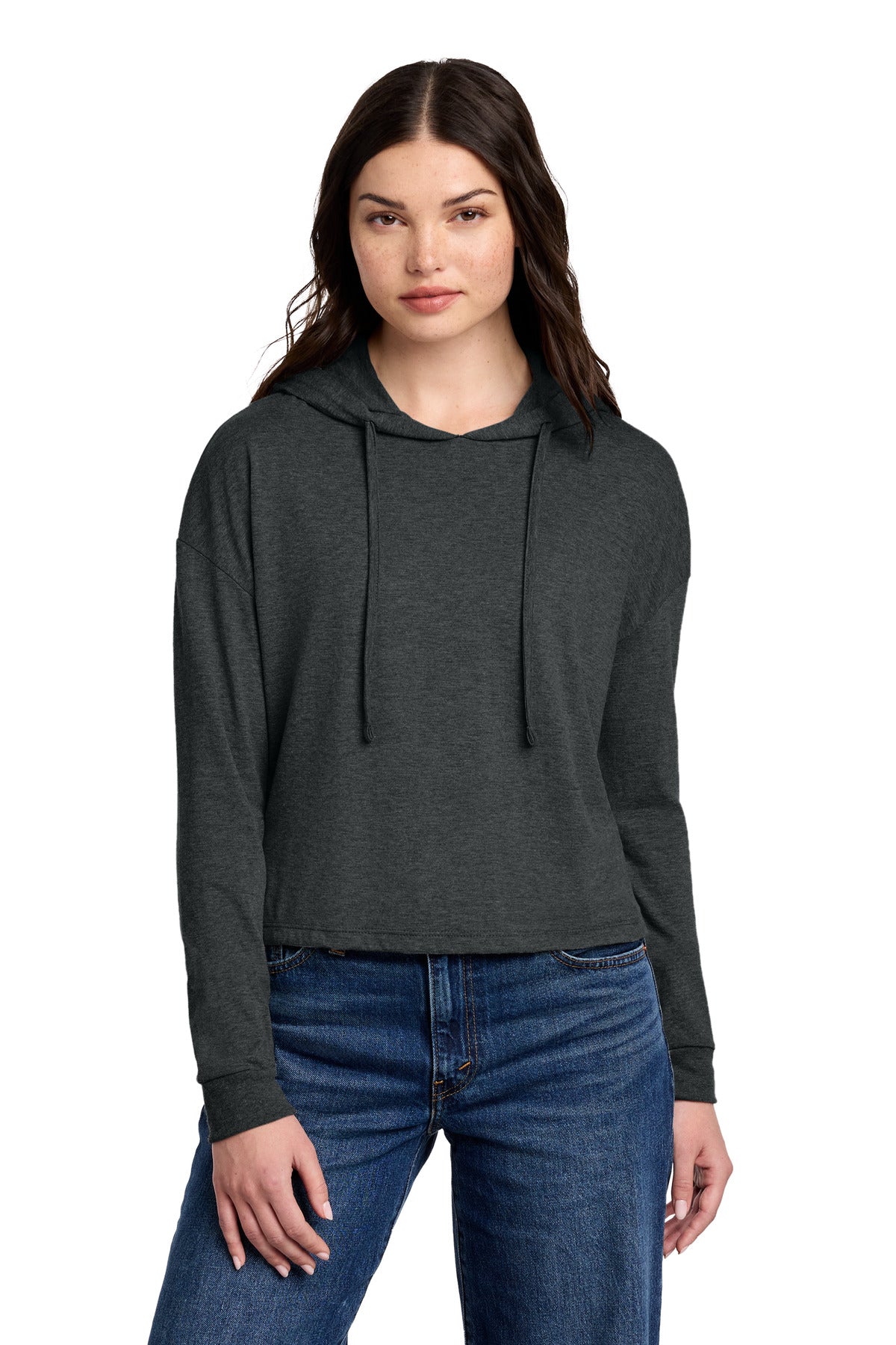 Custom Black Frost Perfect Tri Midi Long Sleeve Hoodie DT1390L, personalized by SanCanDo Swag in Argyle, TX
