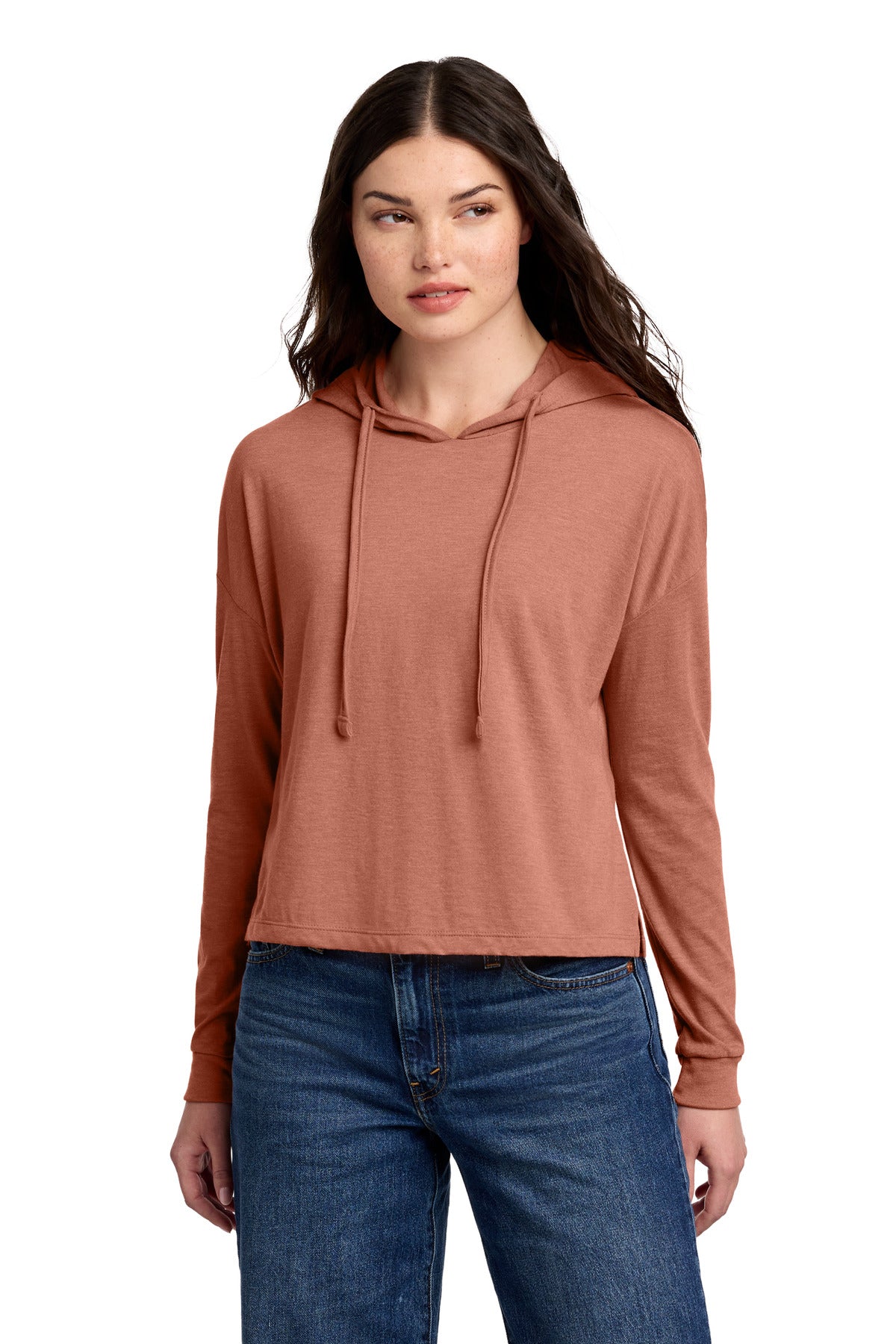 Custom Desert Rose Heather Perfect Tri Midi Long Sleeve Hoodie DT1390L, personalized by SanCanDo Swag in Argyle, TX