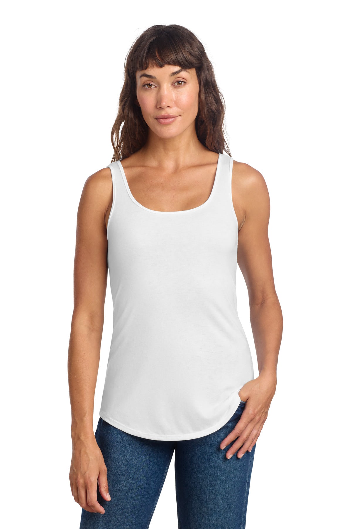 Custom White Women's Perfect Tri Relaxed Tank DT151, personalized by SanCanDo Swag in Argyle, TX