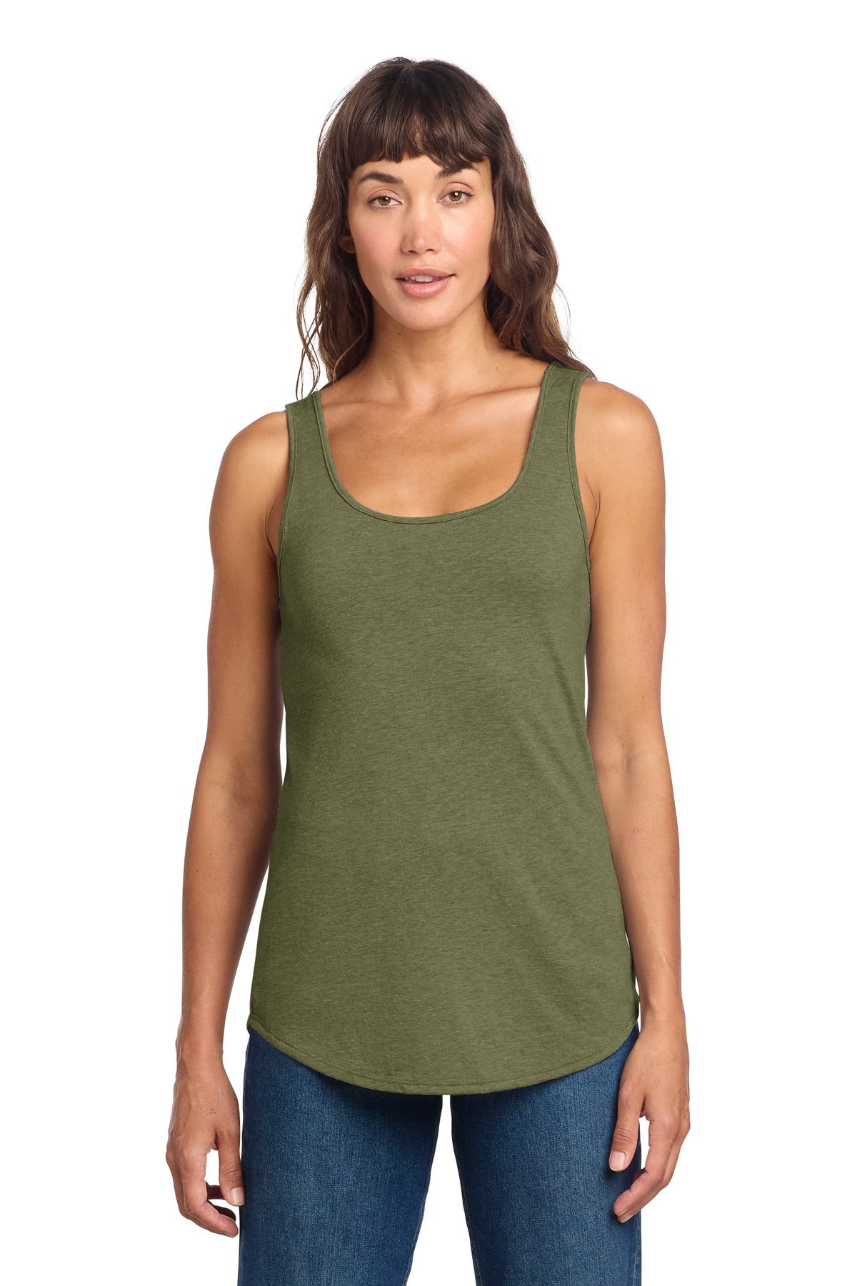 Custom Military Green Frost Women's Perfect Tri Relaxed Tank DT151, personalized by SanCanDo Swag in Argyle, TX