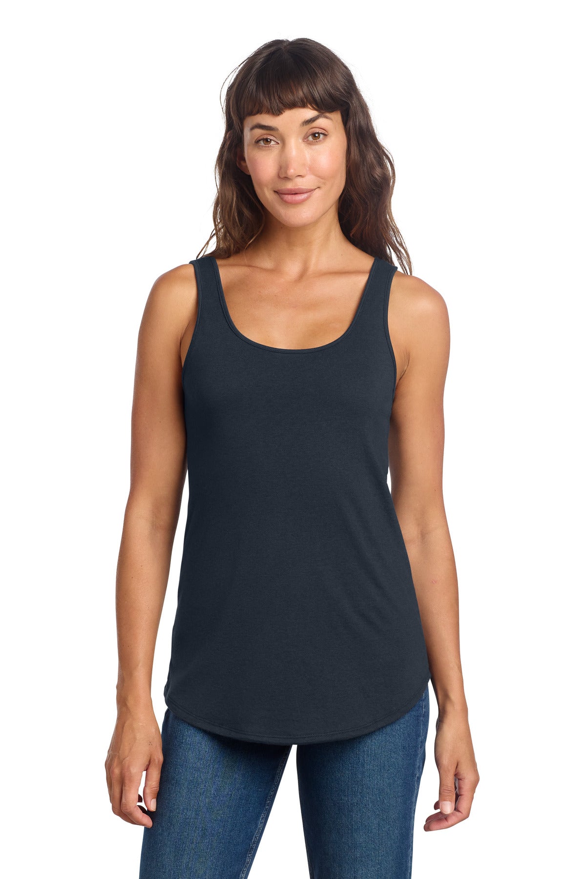 Custom New Navy Women's Perfect Tri Relaxed Tank DT151, personalized by SanCanDo Swag in Argyle, TX