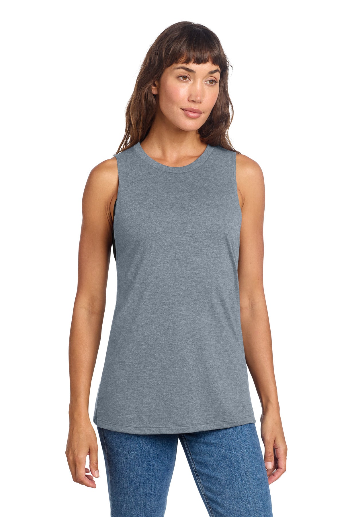 Custom Flint Blue Heather Women's Perfect Tri Muscle Tank DT153, personalized by SanCanDo Swag in Argyle, TX