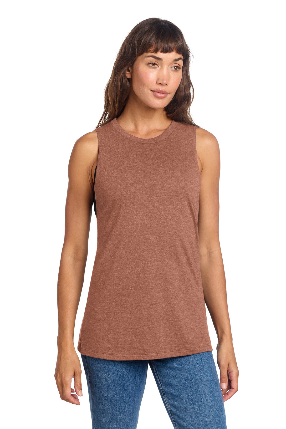Custom Heathered Russet Women's Perfect Tri Muscle Tank DT153, personalized by SanCanDo Swag in Argyle, TX