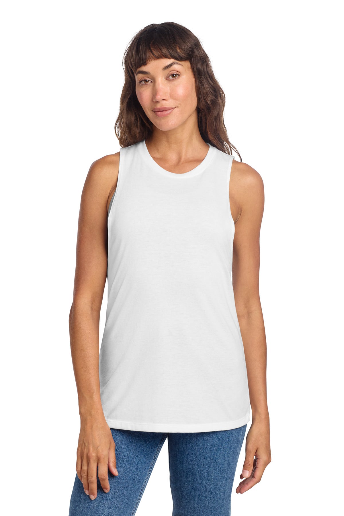 Custom White Women's Perfect Tri Muscle Tank DT153, personalized by SanCanDo Swag in Argyle, TX