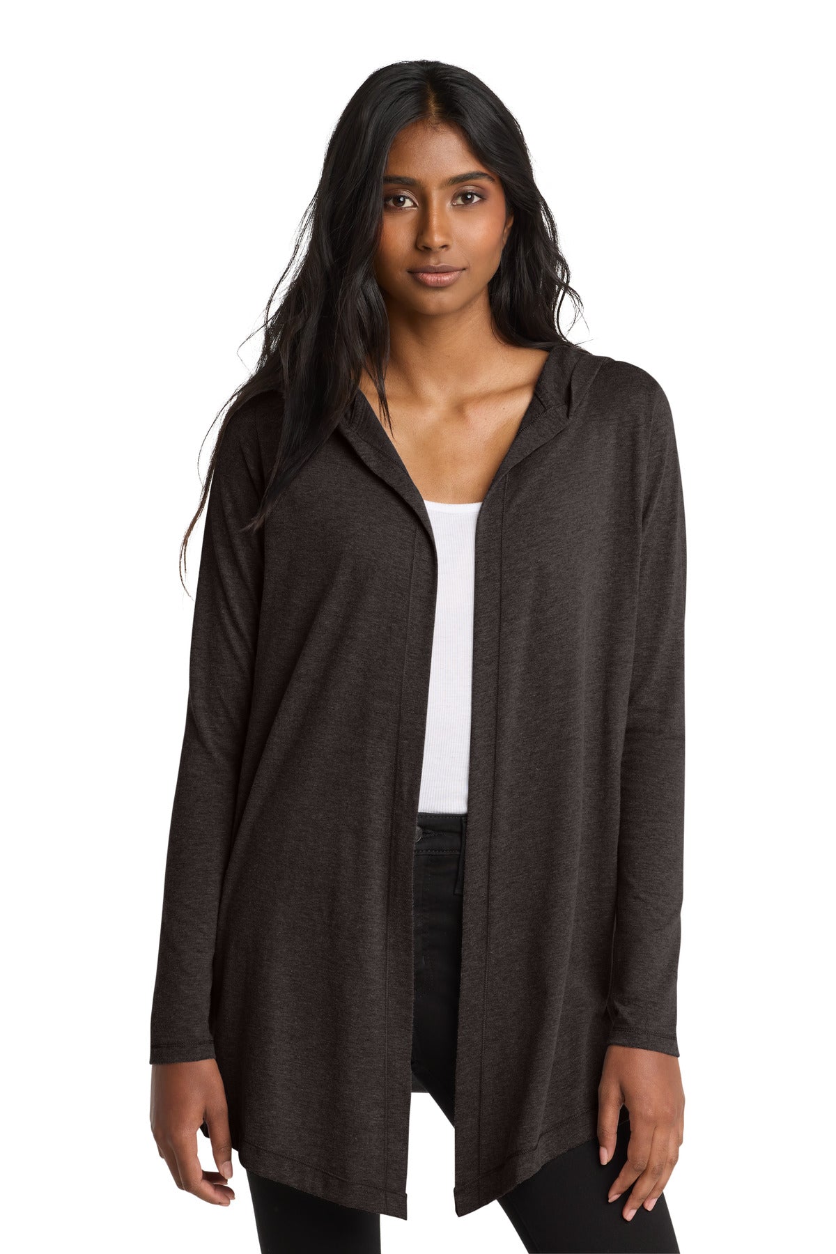 Custom Black Frost Women's Perfect Tri Hooded Cardigan DT156, personalized by SanCanDo Swag in Argyle, TX