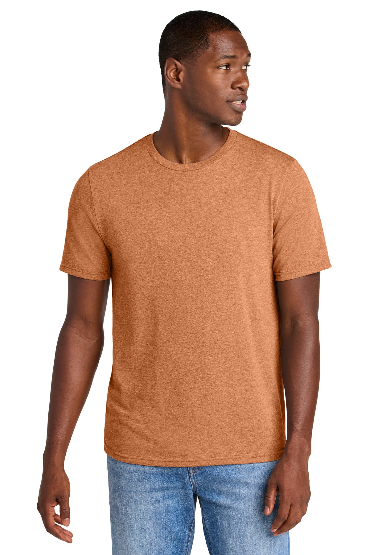 Custom Sienna Heather Perfect Weight CVC Tee DT184, personalized by SanCanDo Swag in Argyle, TX