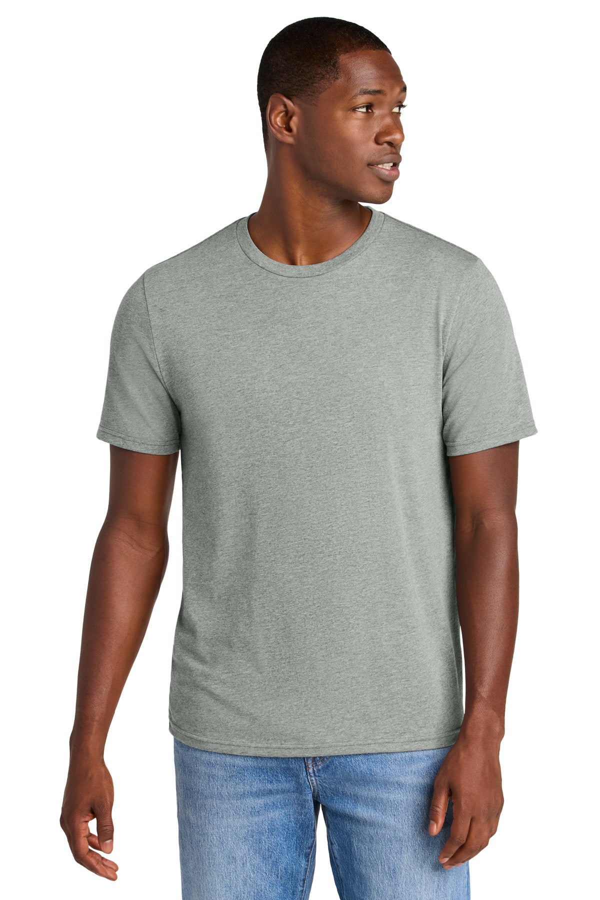 Custom Light Heather Grey Perfect Weight CVC Tee DT184, personalized by SanCanDo Swag in Argyle, TX