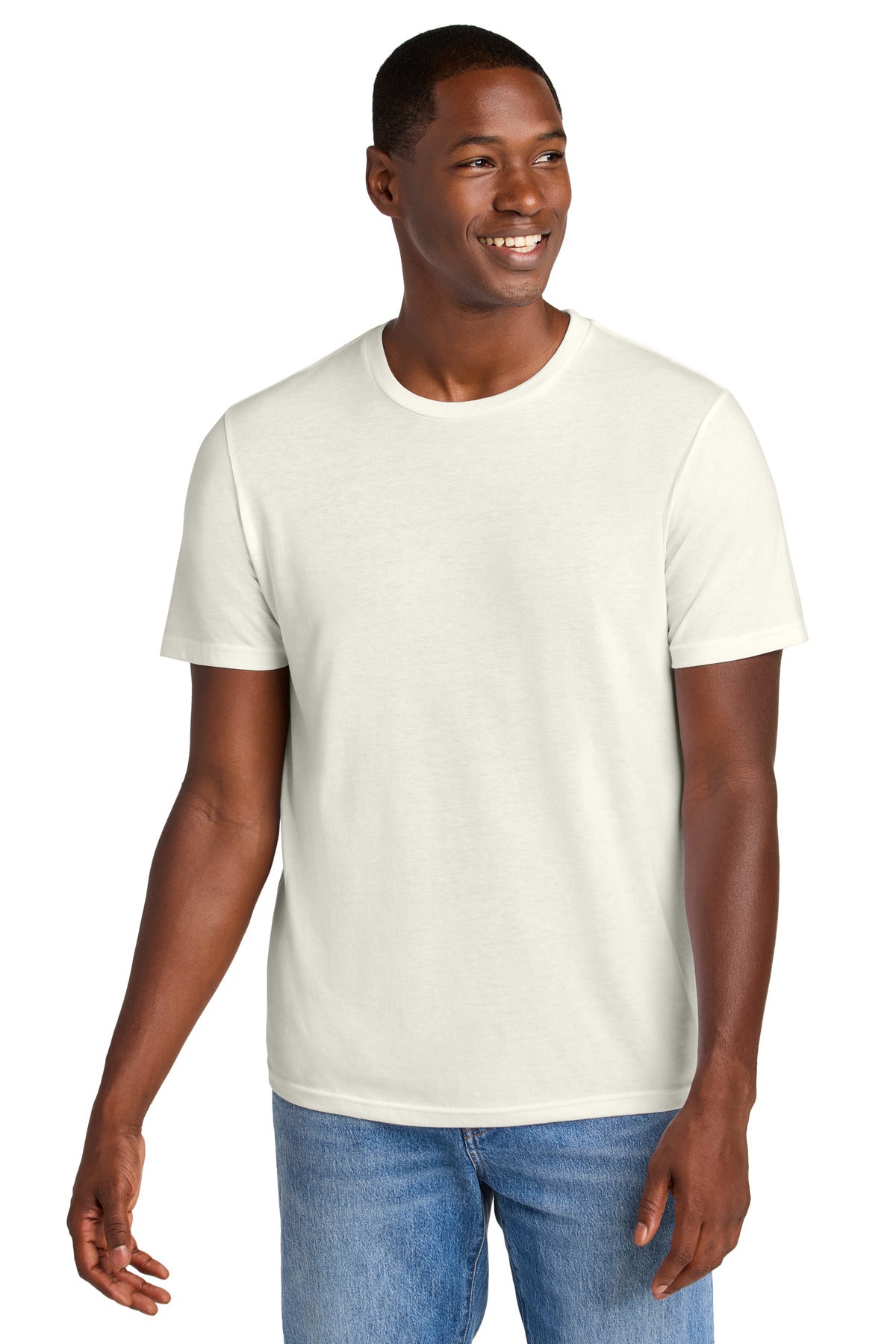 Custom White Onyx Perfect Weight CVC Tee DT184, personalized by SanCanDo Swag in Argyle, TX