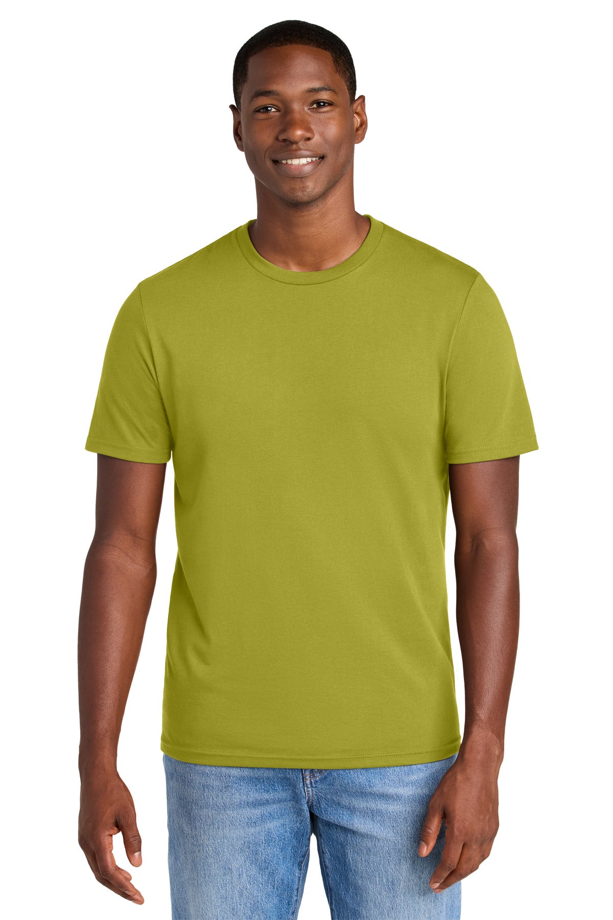 Custom Golden Cypress Green Perfect Weight CVC Tee DT184, personalized by SanCanDo Swag in Argyle, TX
