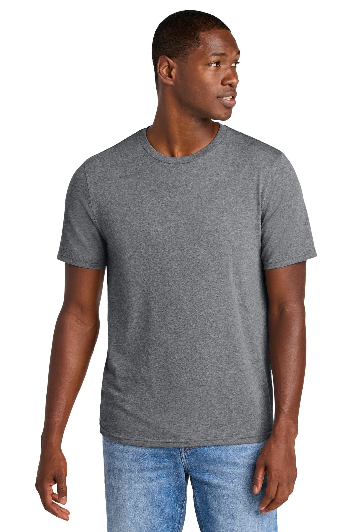 Custom Graphite Heather Perfect Weight CVC Tee DT184, personalized by SanCanDo Swag in Argyle, TX