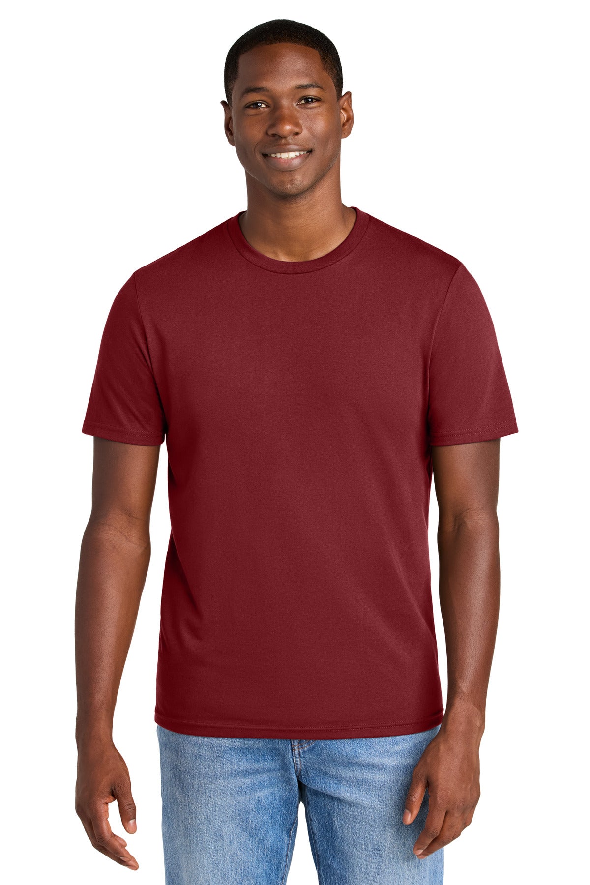 Custom Garnet Perfect Weight CVC Tee DT184, personalized by SanCanDo Swag in Argyle, TX