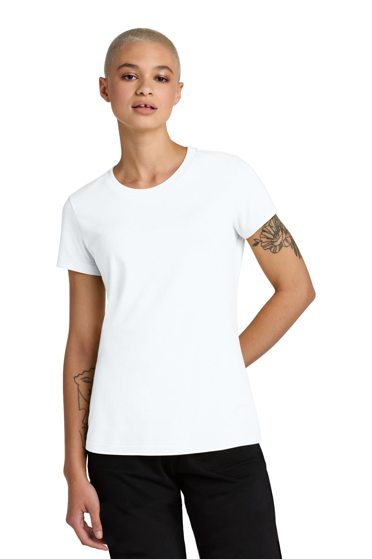 Custom Bright White Women's Perfect Weight CVC Tee DT188, personalized by SanCanDo Swag in Argyle, TX