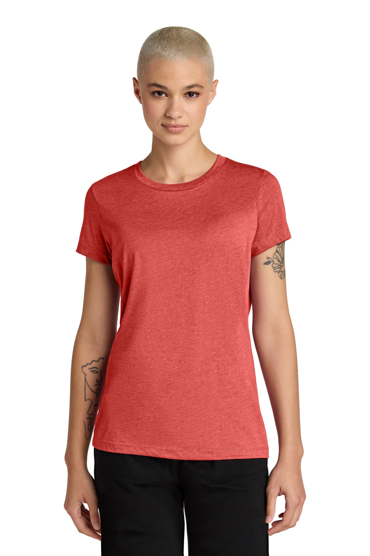 Custom Geranium Heather Women's Perfect Weight CVC Tee DT188, personalized by SanCanDo Swag in Argyle, TX