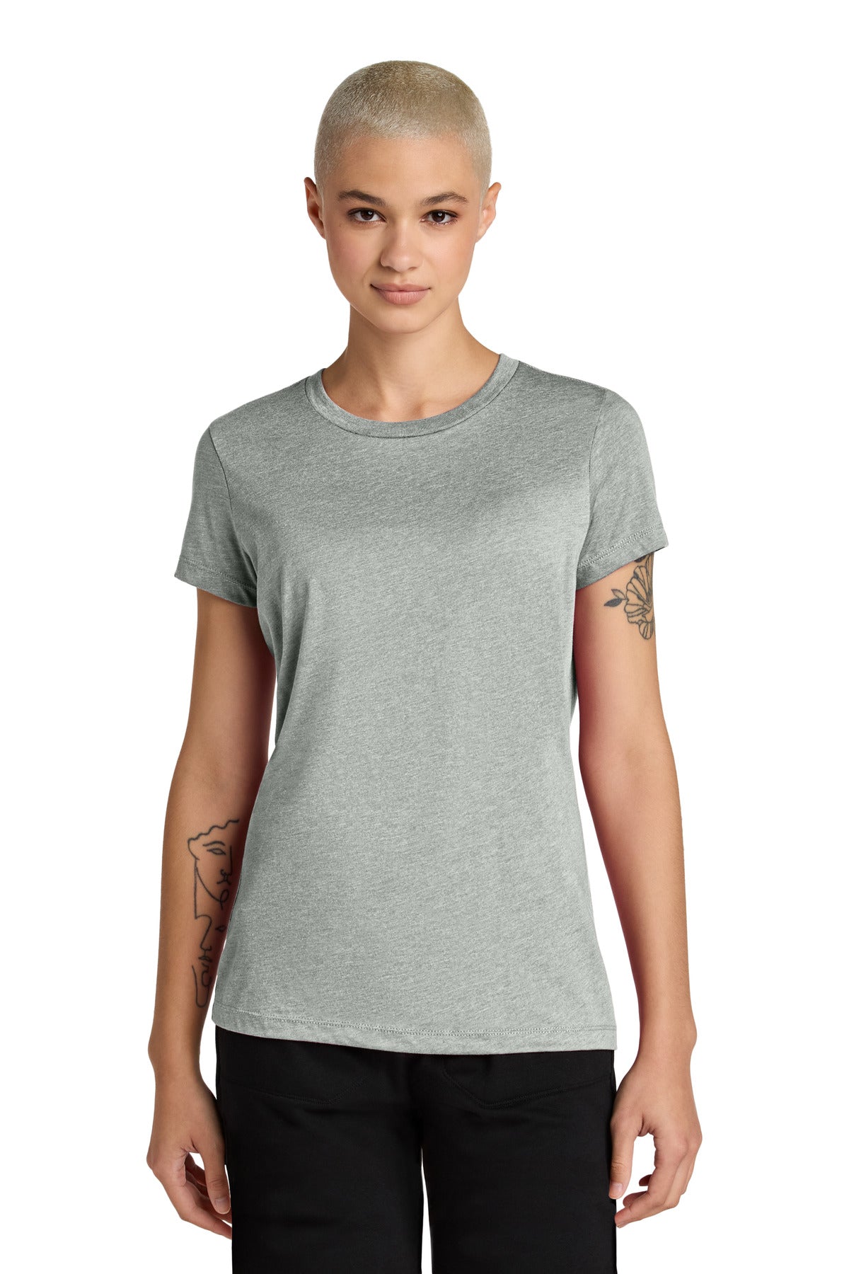 Custom Light Heather Grey Women's Perfect Weight CVC Tee DT188, personalized by SanCanDo Swag in Argyle, TX