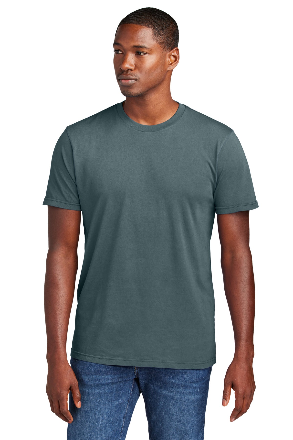 Custom Deep Steel Blue Wash Tee DT2101, personalized by SanCanDo Swag in Argyle, TX