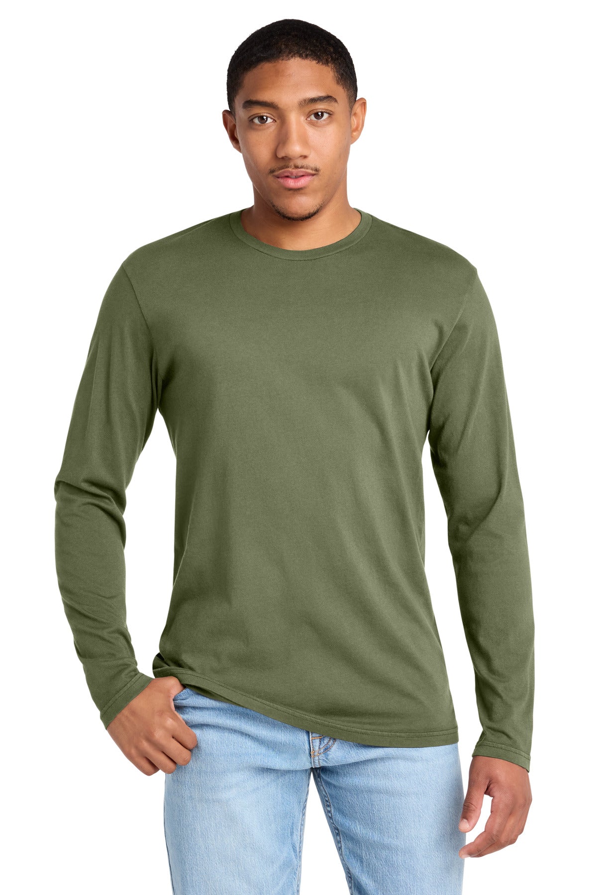Custom Olive Drab Green Wash Long Sleeve Tee DT2103, personalized by SanCanDo Swag in Argyle, TX