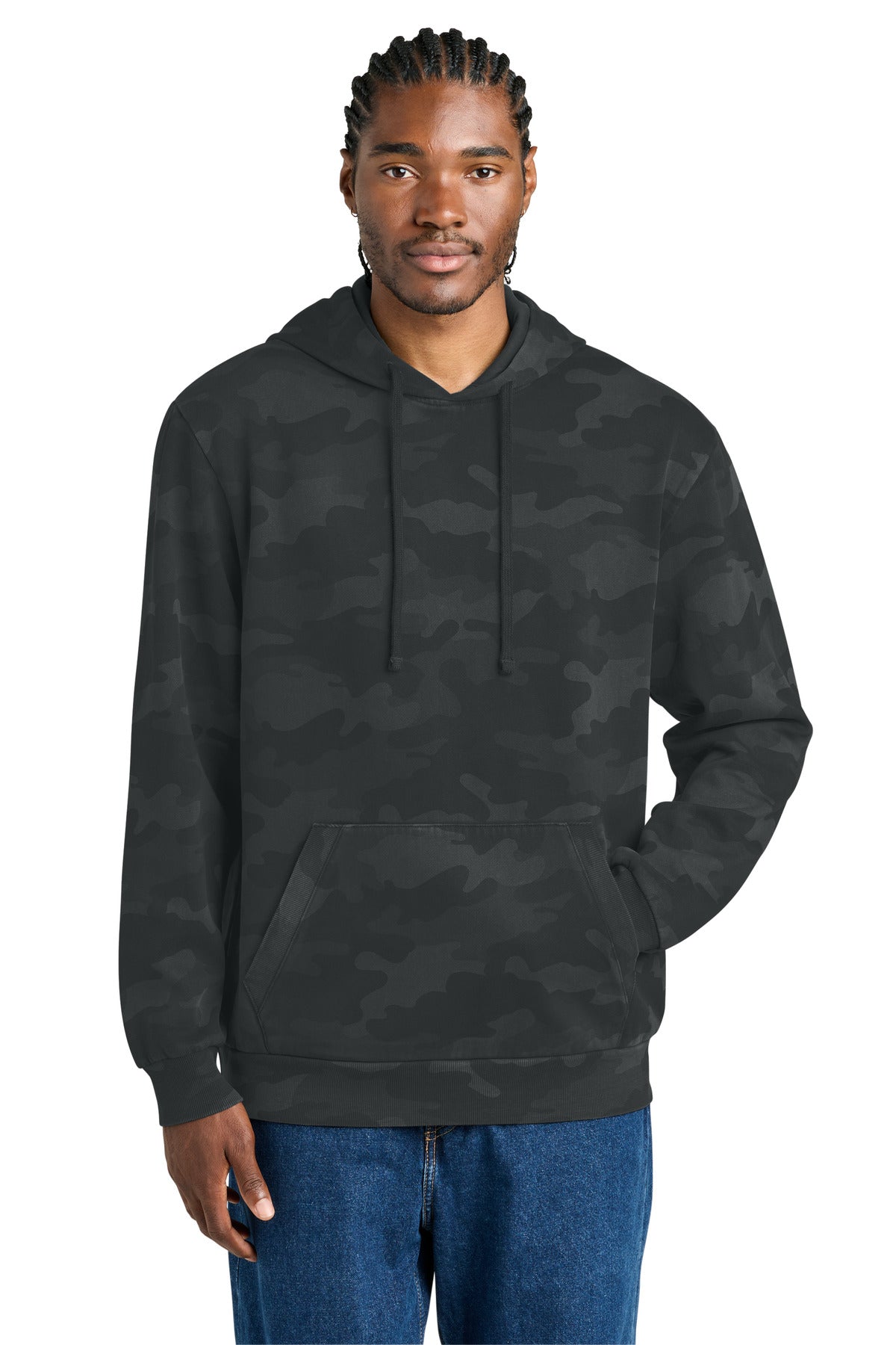 Custom Black Wash Camo Fleece Hoodie DT2200C, personalized by SanCanDo Swag in Argyle, TX