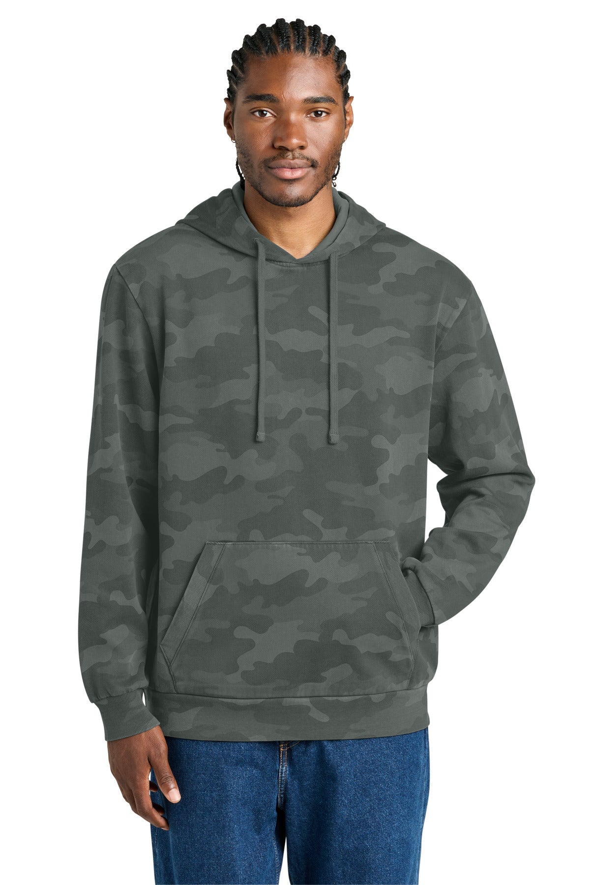 Custom Graphite Wash Camo Fleece Hoodie DT2200C, personalized by SanCanDo Swag in Argyle, TX