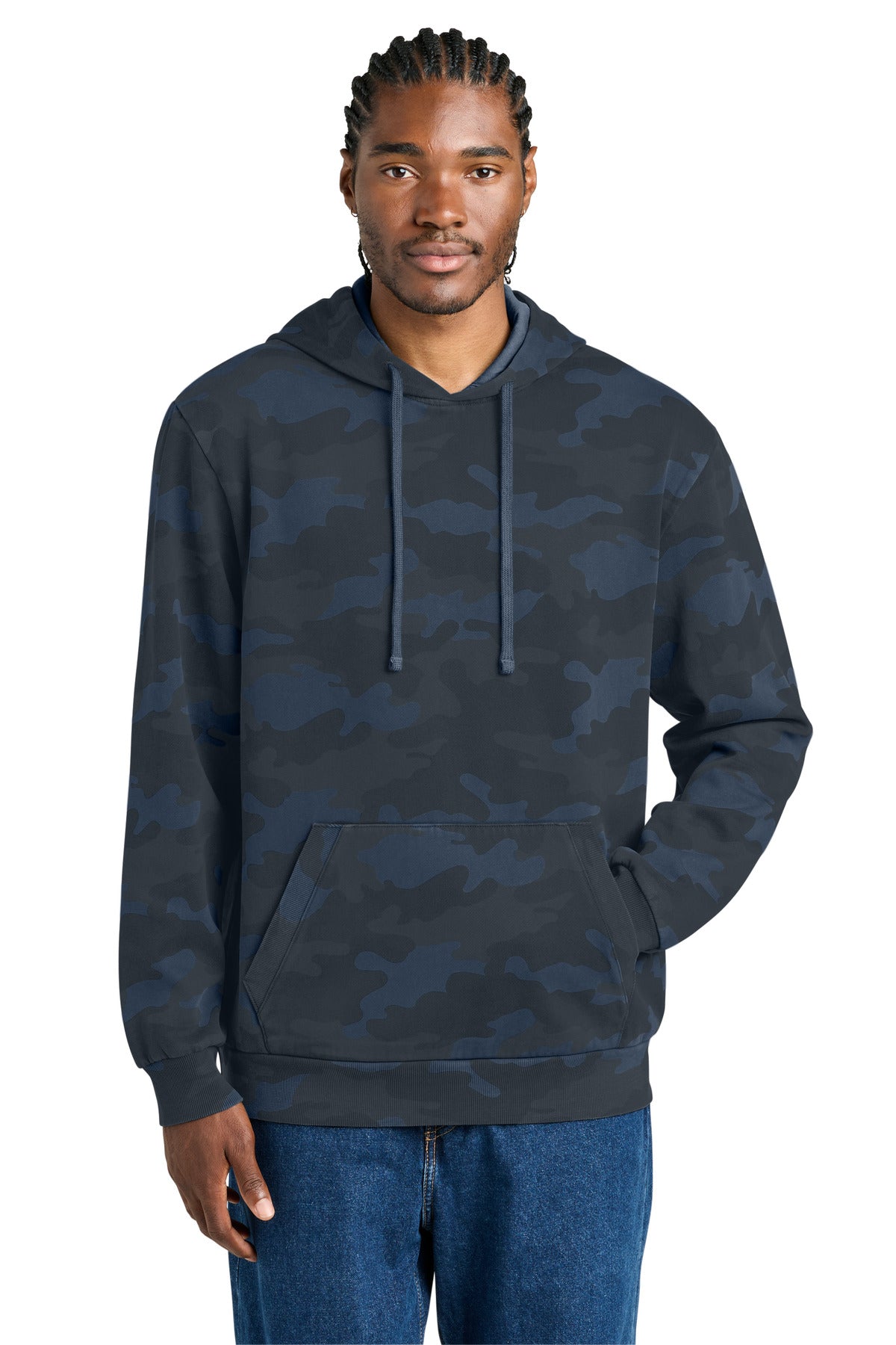 Custom True Navy Wash Camo Fleece Hoodie DT2200C, personalized by SanCanDo Swag in Argyle, TX