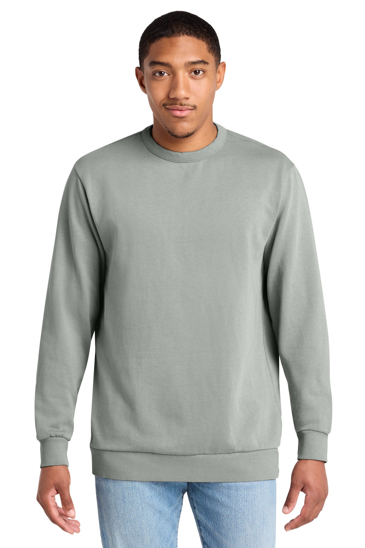 Custom Gusty Grey Wash Fleece Crew DT2204, personalized by SanCanDo Swag in Argyle, TX