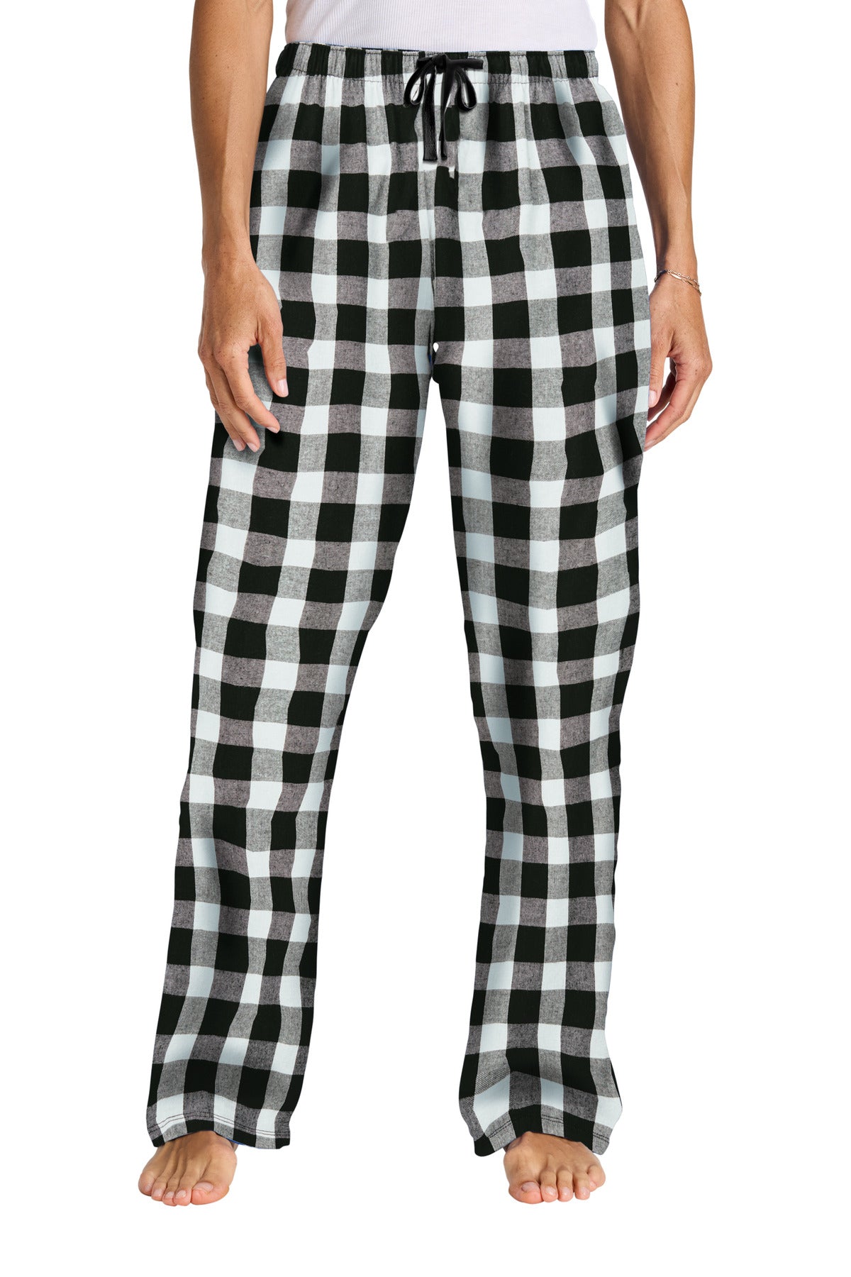 Custom Black/ White Buffalo Check Women's Flannel Plaid Pant DT2800, personalized by SanCanDo Swag in Argyle, TX