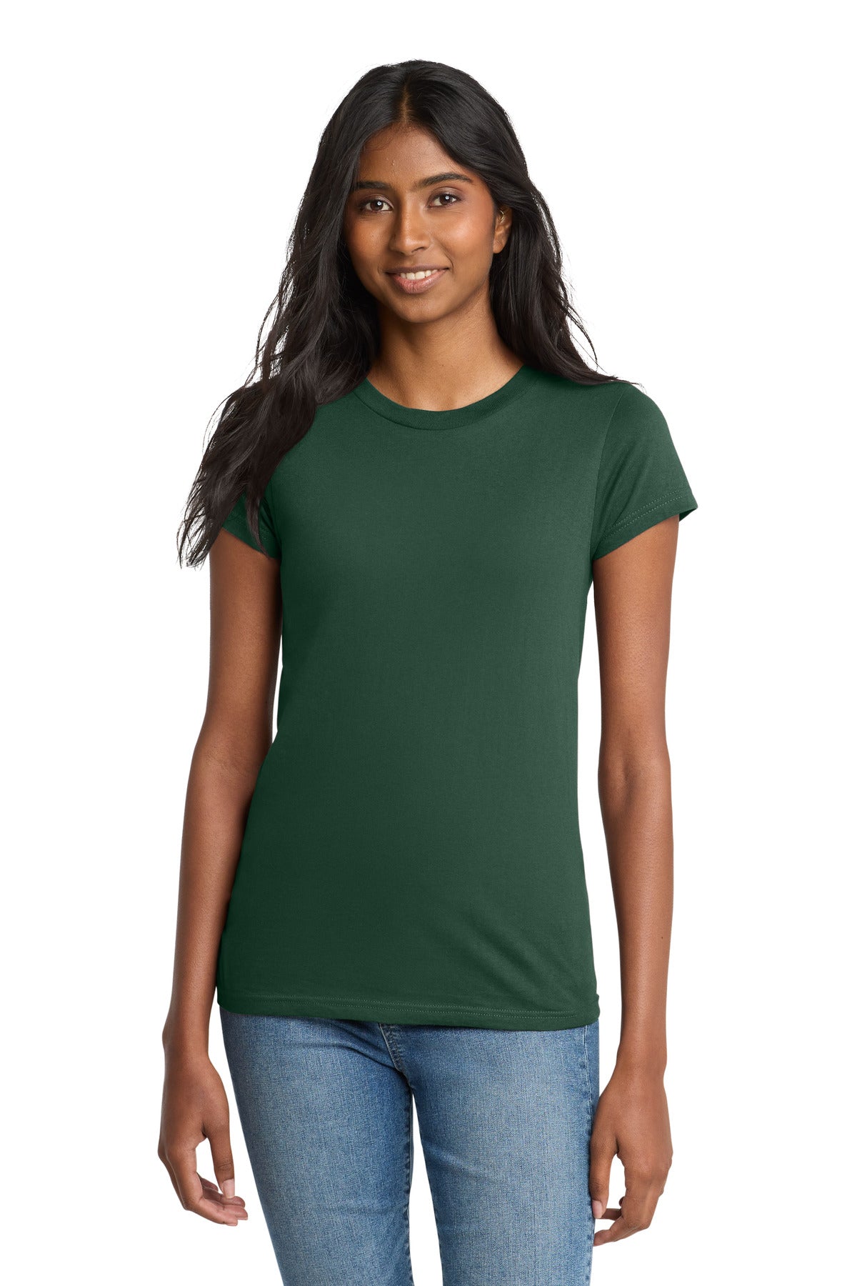 Custom Forest Green Women's Fitted The Concert Tee DT5001, personalized by SanCanDo Swag in Argyle, TX