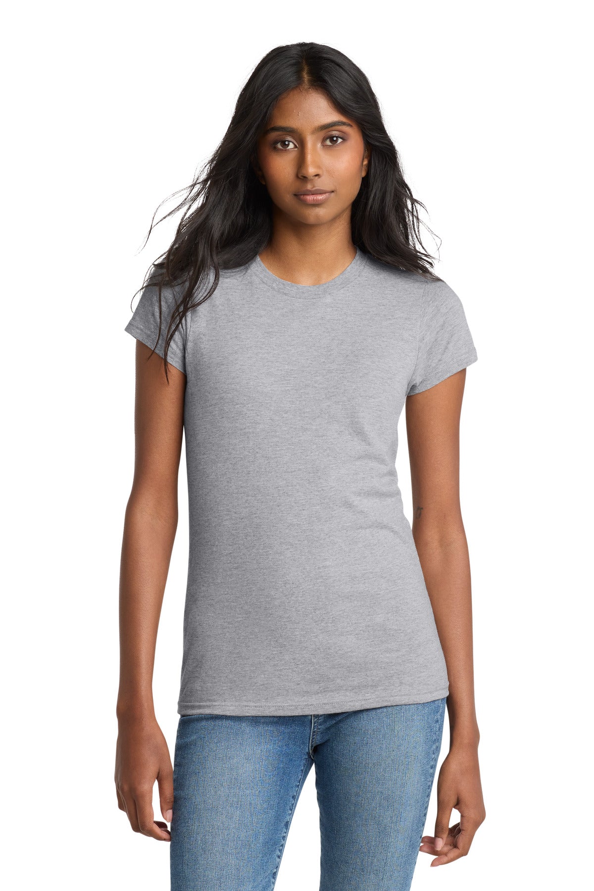 Custom Heather Grey Women's Fitted The Concert Tee DT5001, personalized by SanCanDo Swag in Argyle, TX