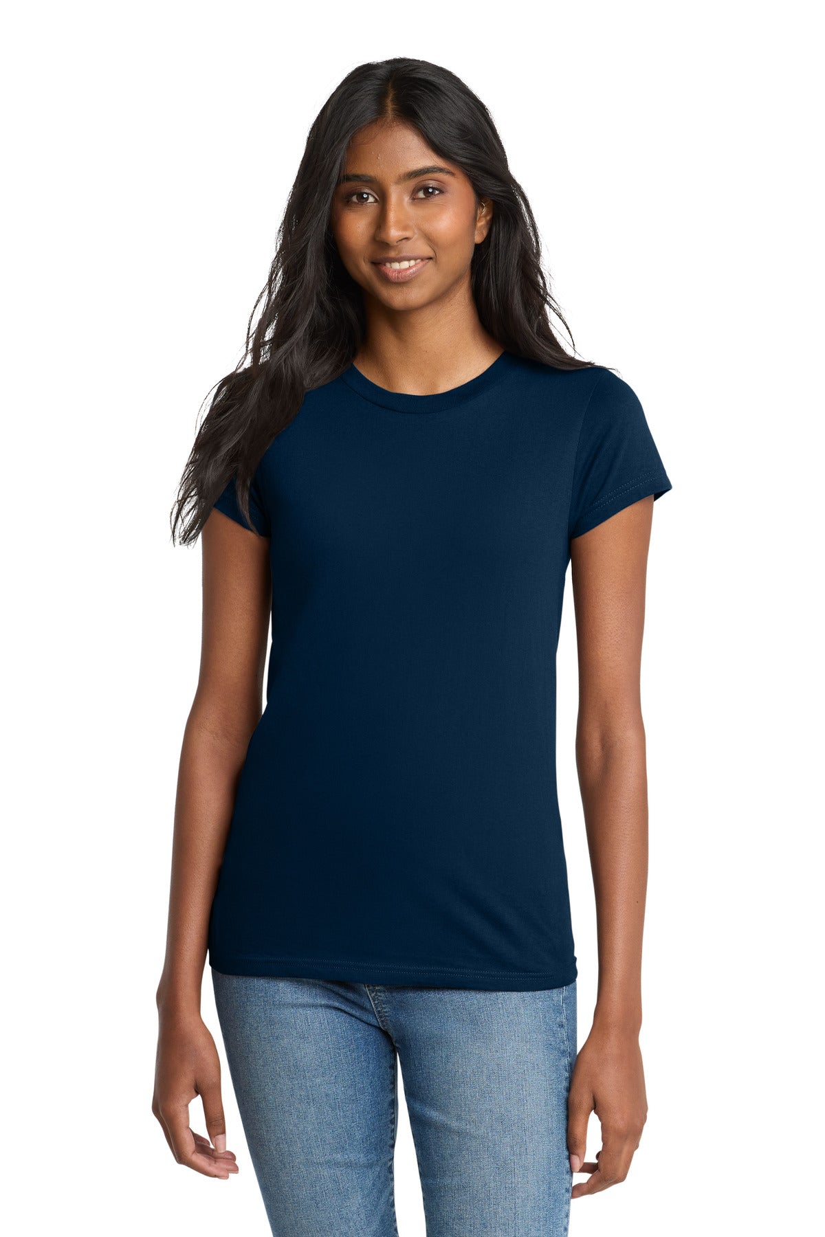 Custom New Navy Women's Fitted The Concert Tee DT5001, personalized by SanCanDo Swag in Argyle, TX