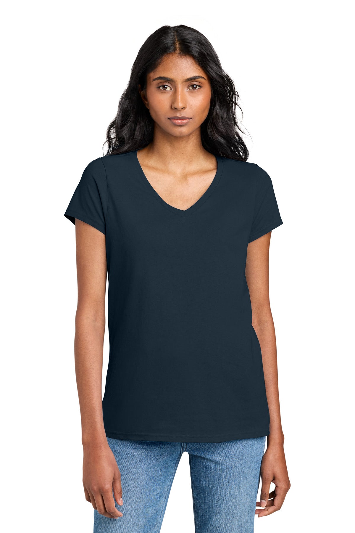 Custom New Navy Women's The Concert Tee V-Neck DT5002, personalized by SanCanDo Swag in Argyle, TX