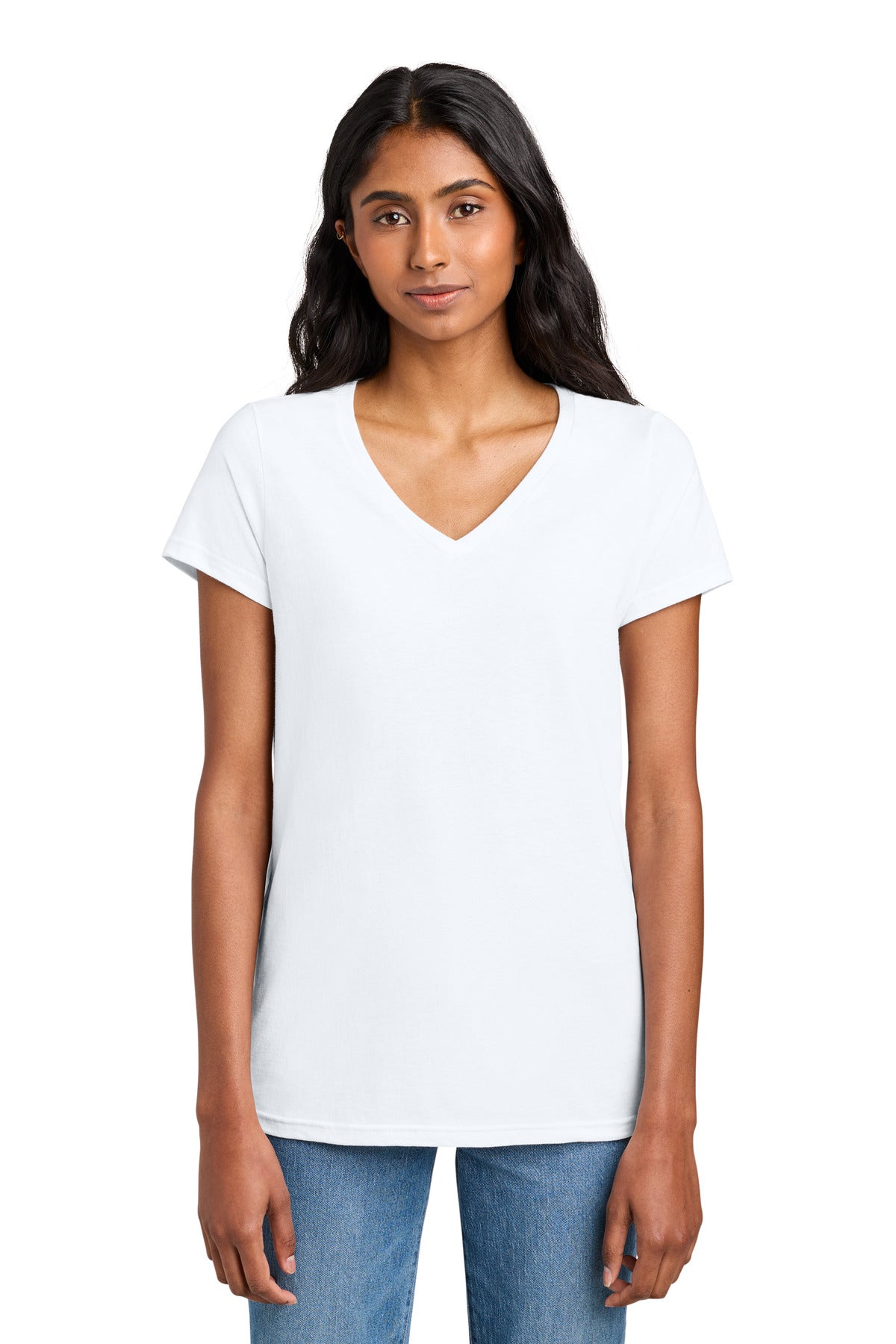 Custom White Women's The Concert Tee V-Neck DT5002, personalized by SanCanDo Swag in Argyle, TX