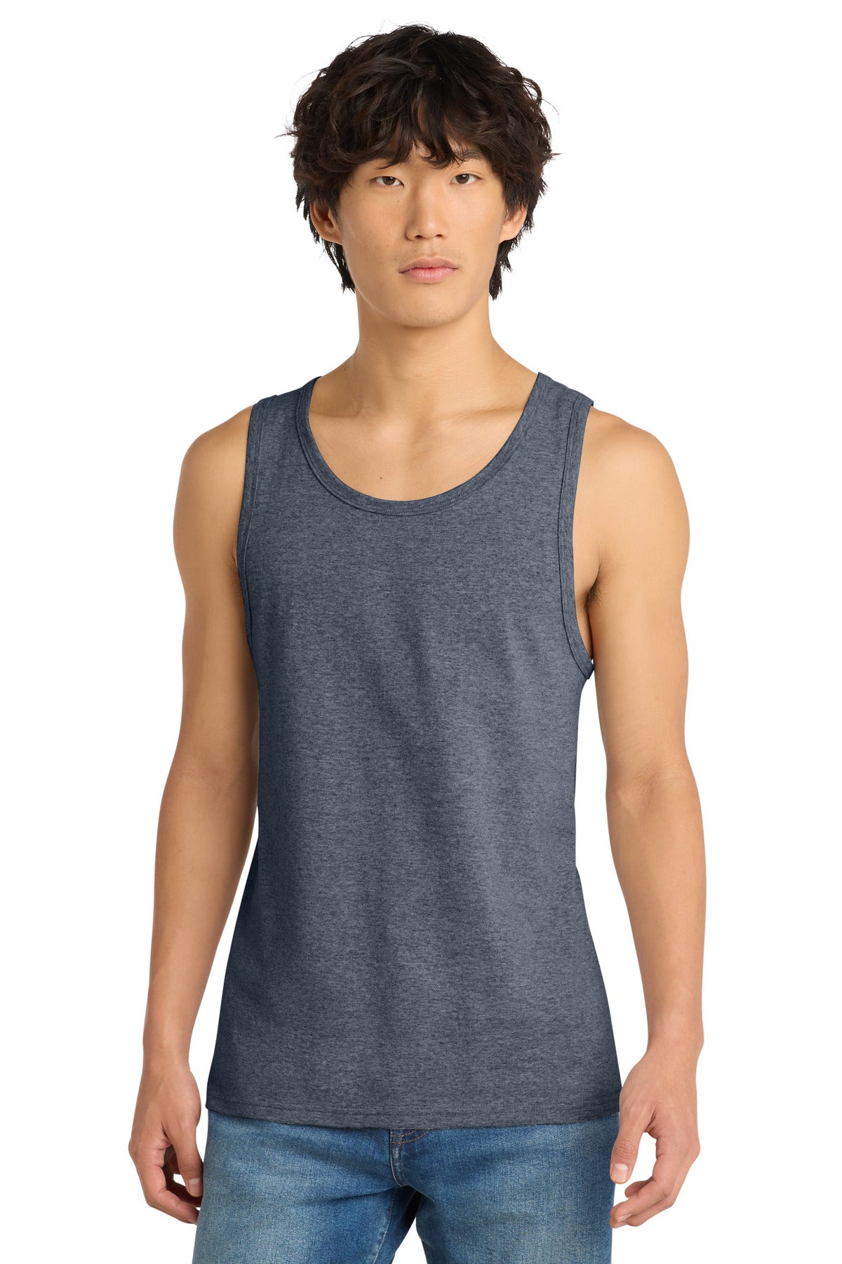 Custom Heathered Navy The Concert Tank DT5300, personalized by SanCanDo Swag in Argyle, TX