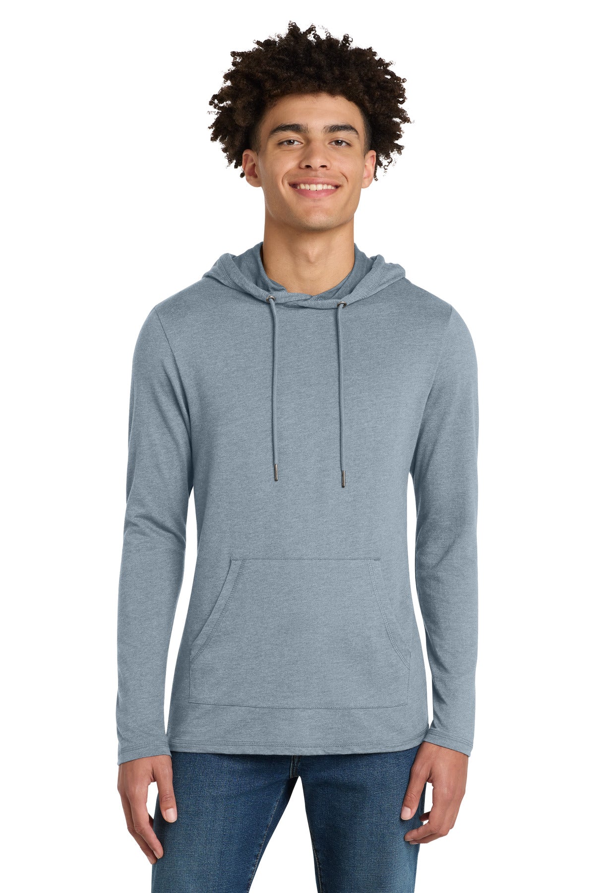 Custom Flint Blue Heather Featherweight French Terry Hoodie DT571, personalized by SanCanDo Swag in Argyle, TX