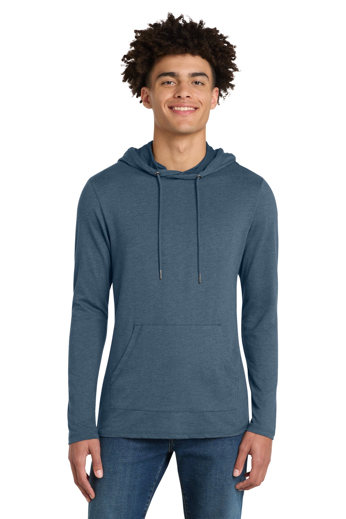 Custom Washed Indigo Featherweight French Terry Hoodie DT571, personalized by SanCanDo Swag in Argyle, TX