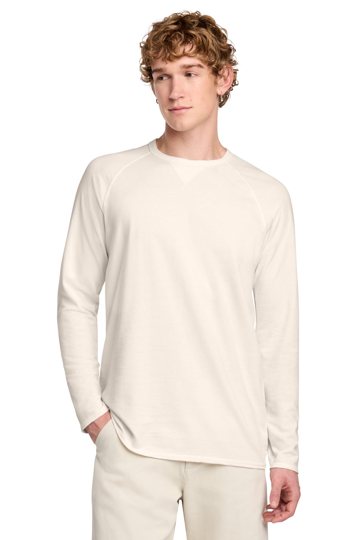 Custom Gardenia Terry Long Sleeve Crewneck DT572, personalized by SanCanDo Swag in Argyle, TX