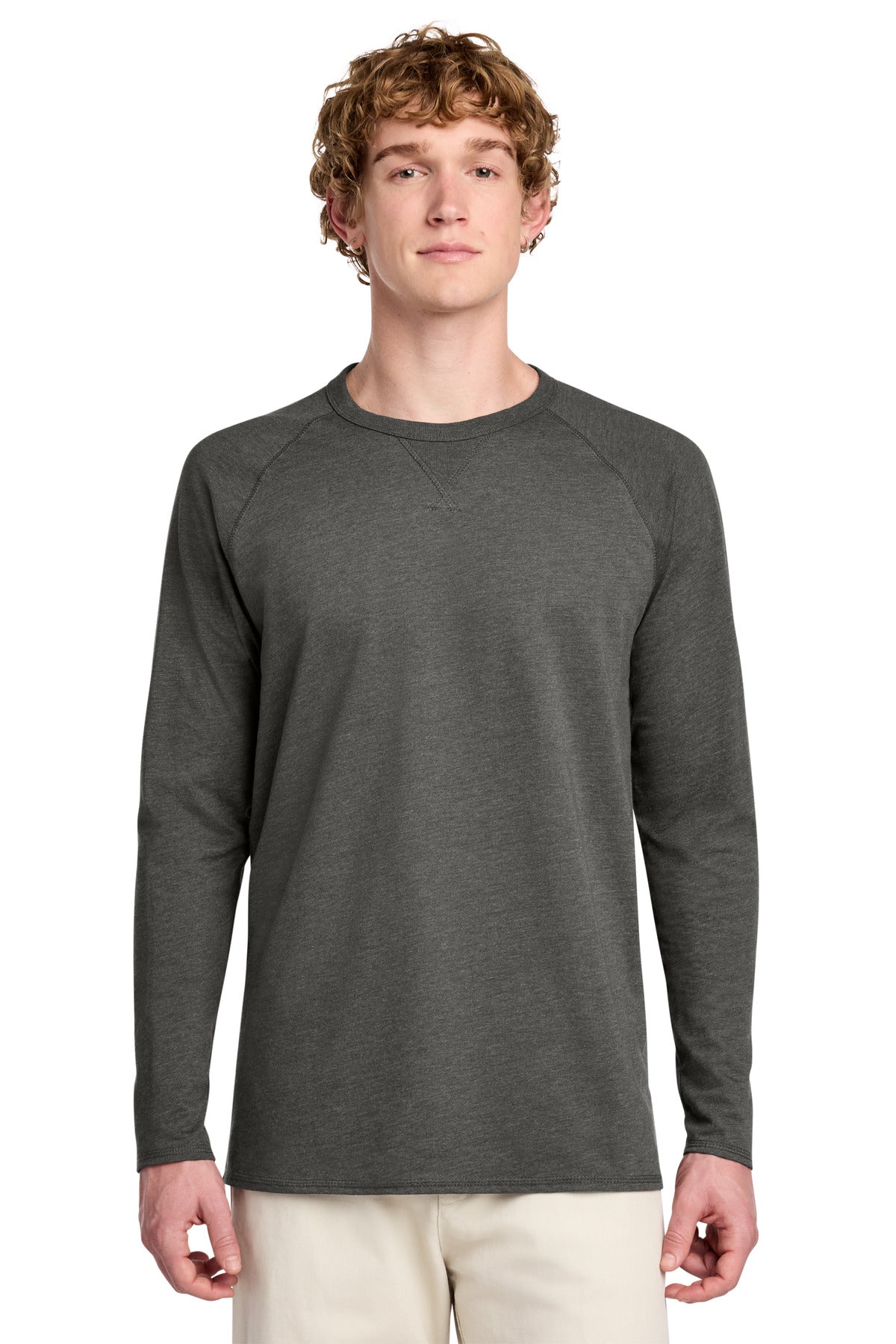 Custom Washed Coal Terry Long Sleeve Crewneck DT572, personalized by SanCanDo Swag in Argyle, TX
