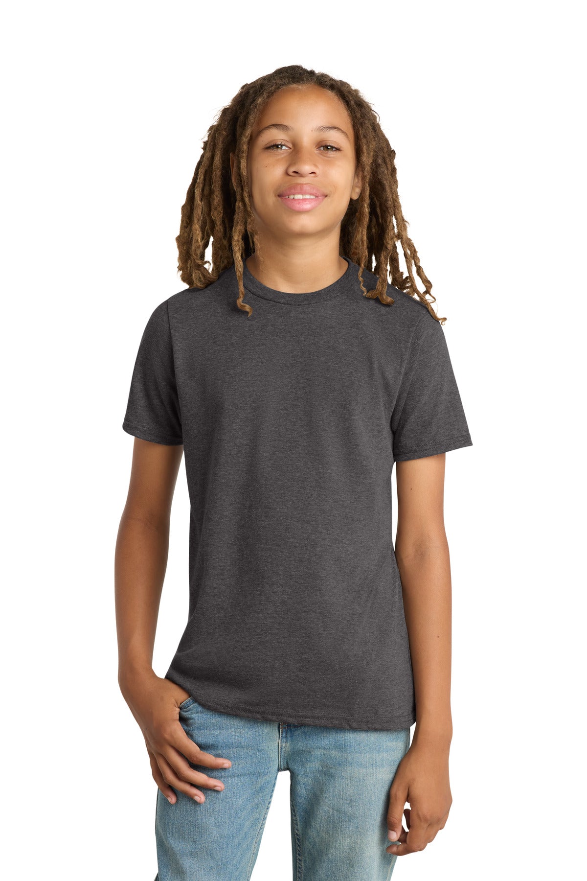 Custom Heathered Charcoal Youth V.I.T. Tee DT6000Y, personalized by SanCanDo Swag in Argyle, TX