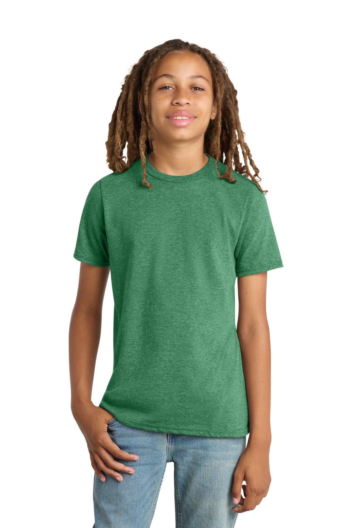 Custom Heathered Kelly Green Youth V.I.T. Tee DT6000Y, personalized by SanCanDo Swag in Argyle, TX