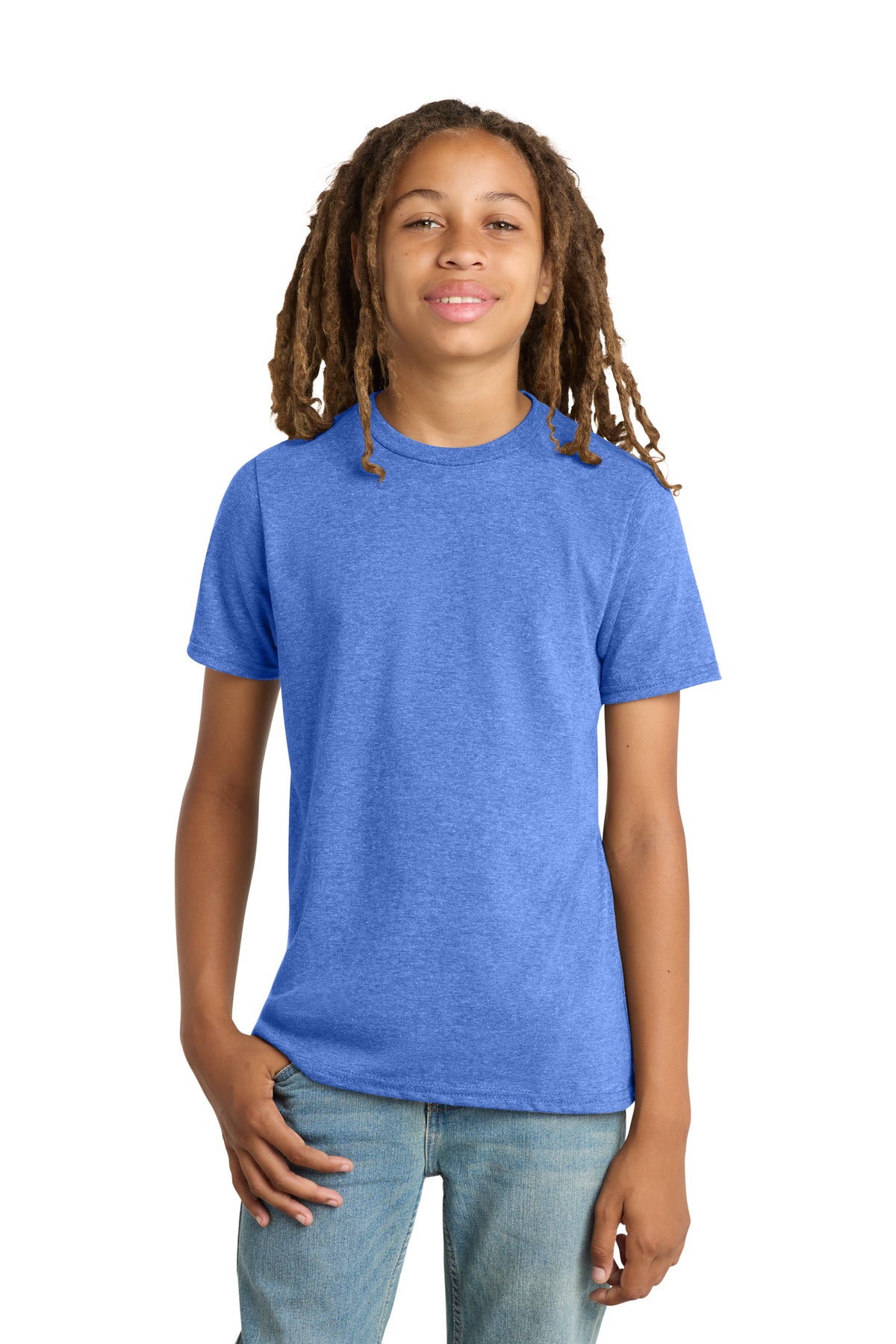 Custom Heathered Royal Youth V.I.T. Tee DT6000Y, personalized by SanCanDo Swag in Argyle, TX