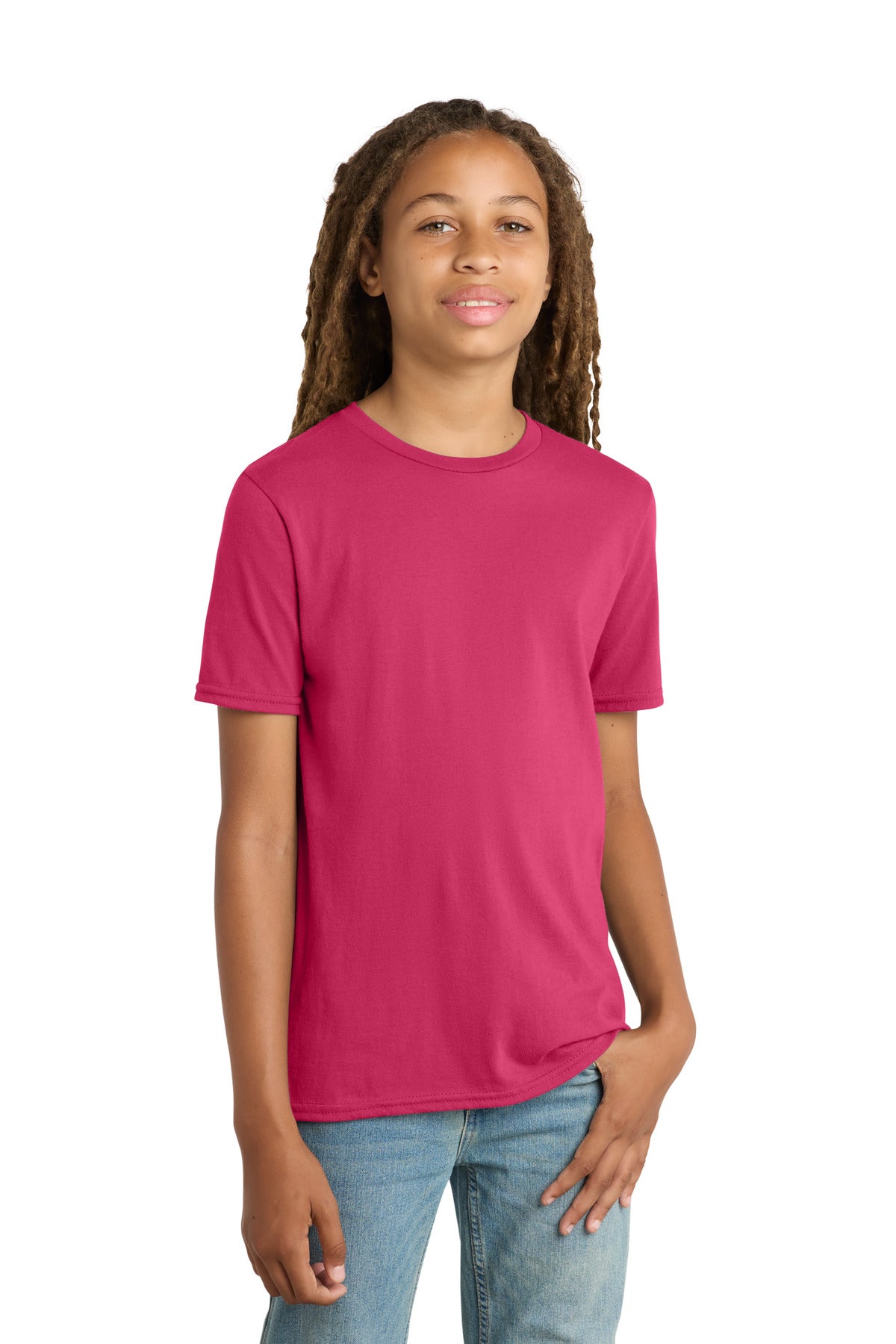 Custom Flush Pink Youth V.I.T. Tee DT6000Y, personalized by SanCanDo Swag in Argyle, TX