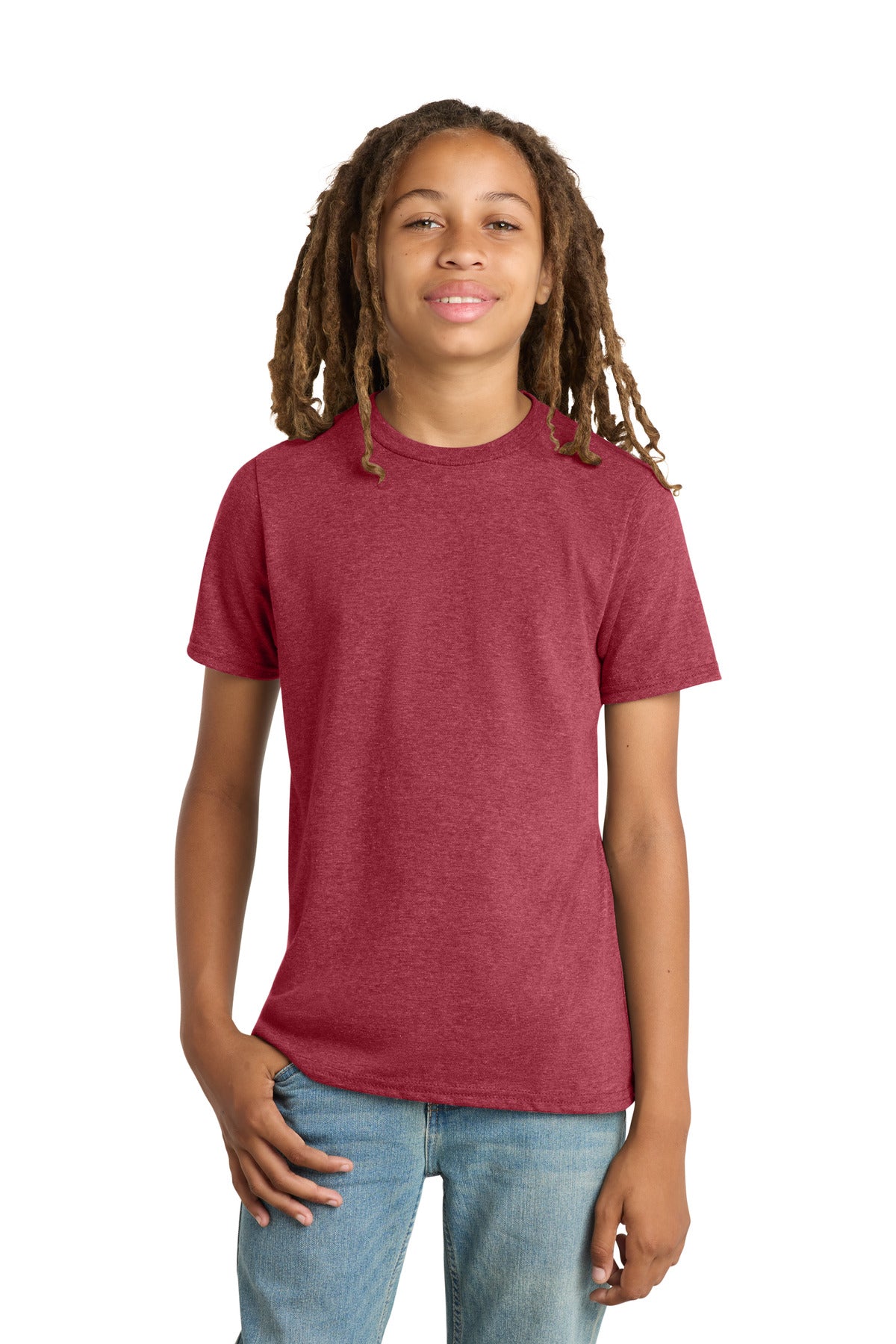Custom Heathered Cardinal Youth V.I.T. Tee DT6000Y, personalized by SanCanDo Swag in Argyle, TX