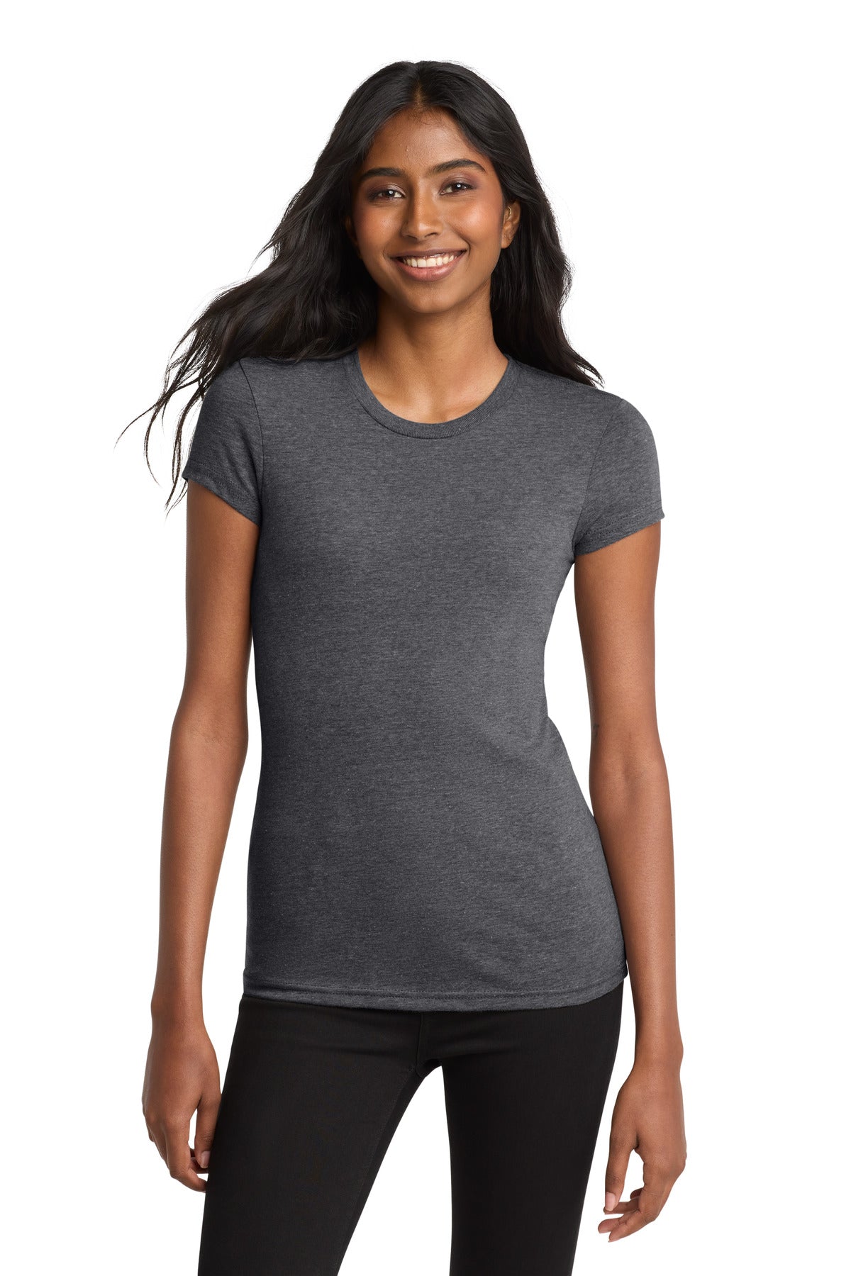 Custom Heathered Charcoal Women's Fitted V.I.T. Tee DT6001, personalized by SanCanDo Swag in Argyle, TX