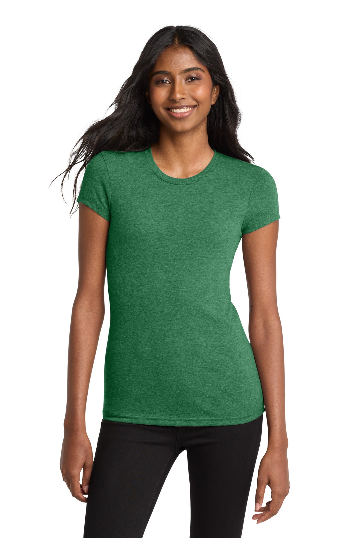Custom Heathered Kelly Green Women's Fitted V.I.T. Tee DT6001, personalized by SanCanDo Swag in Argyle, TX